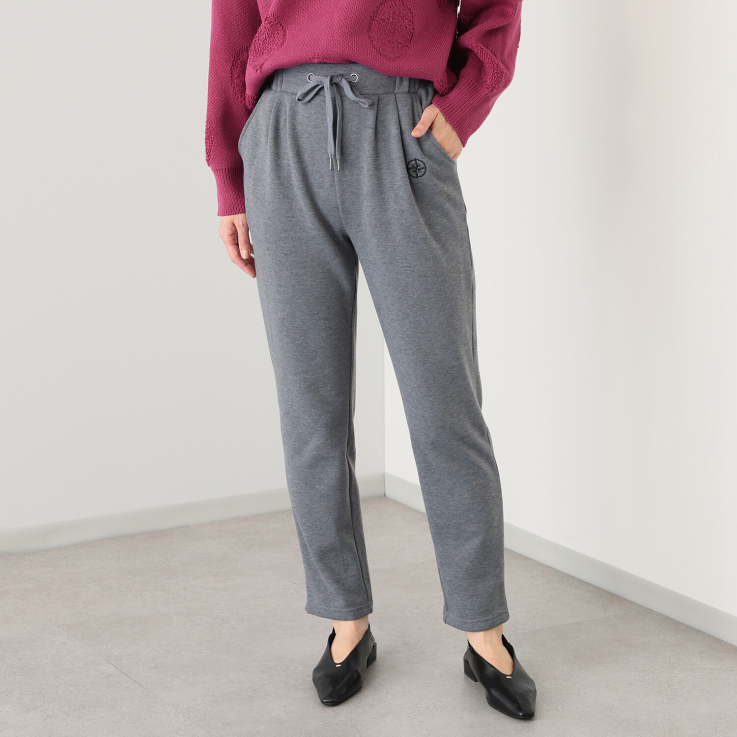 ラブソル 裏シャギー 褒められ美脚 テーパードパンツ