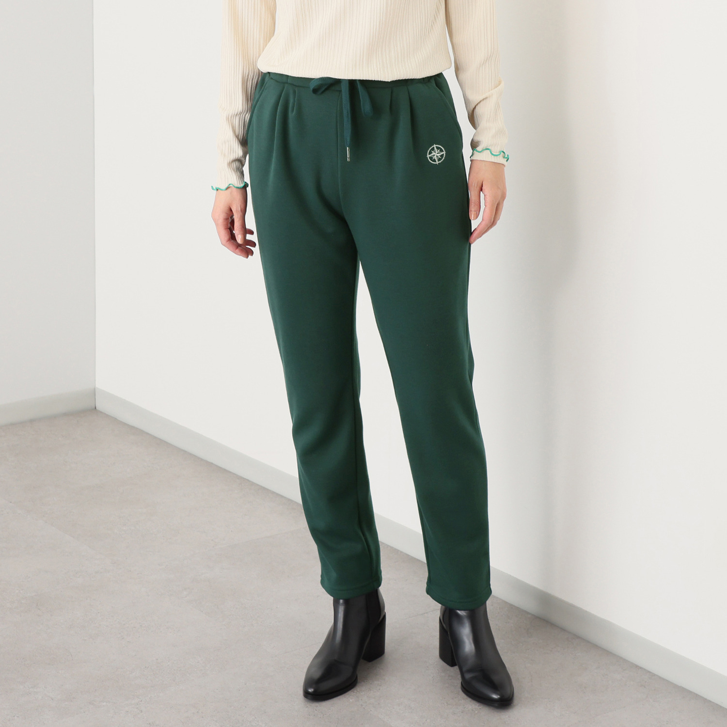 ラブソル 裏シャギー 褒められ美脚 テーパードパンツ