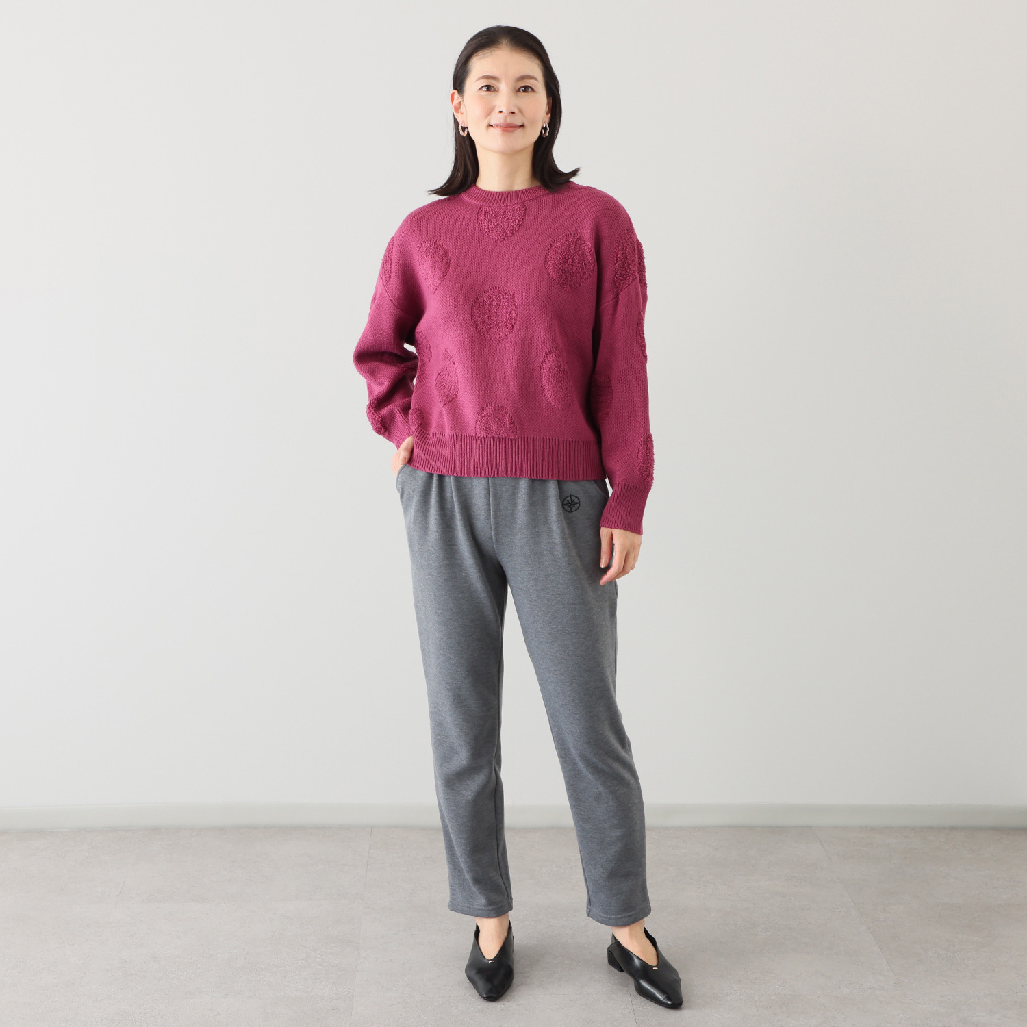 ラブソル 裏シャギー 褒められ美脚 テーパードパンツ