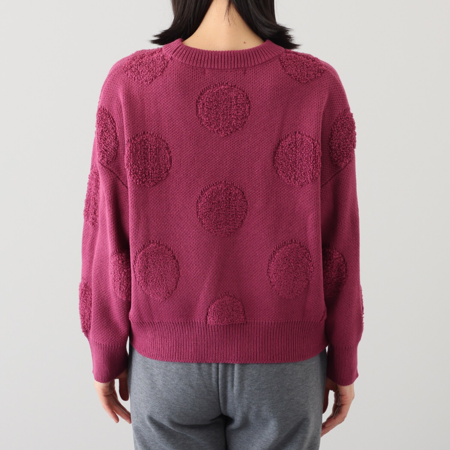 ラブソル モコモコドットな ジャガードニット