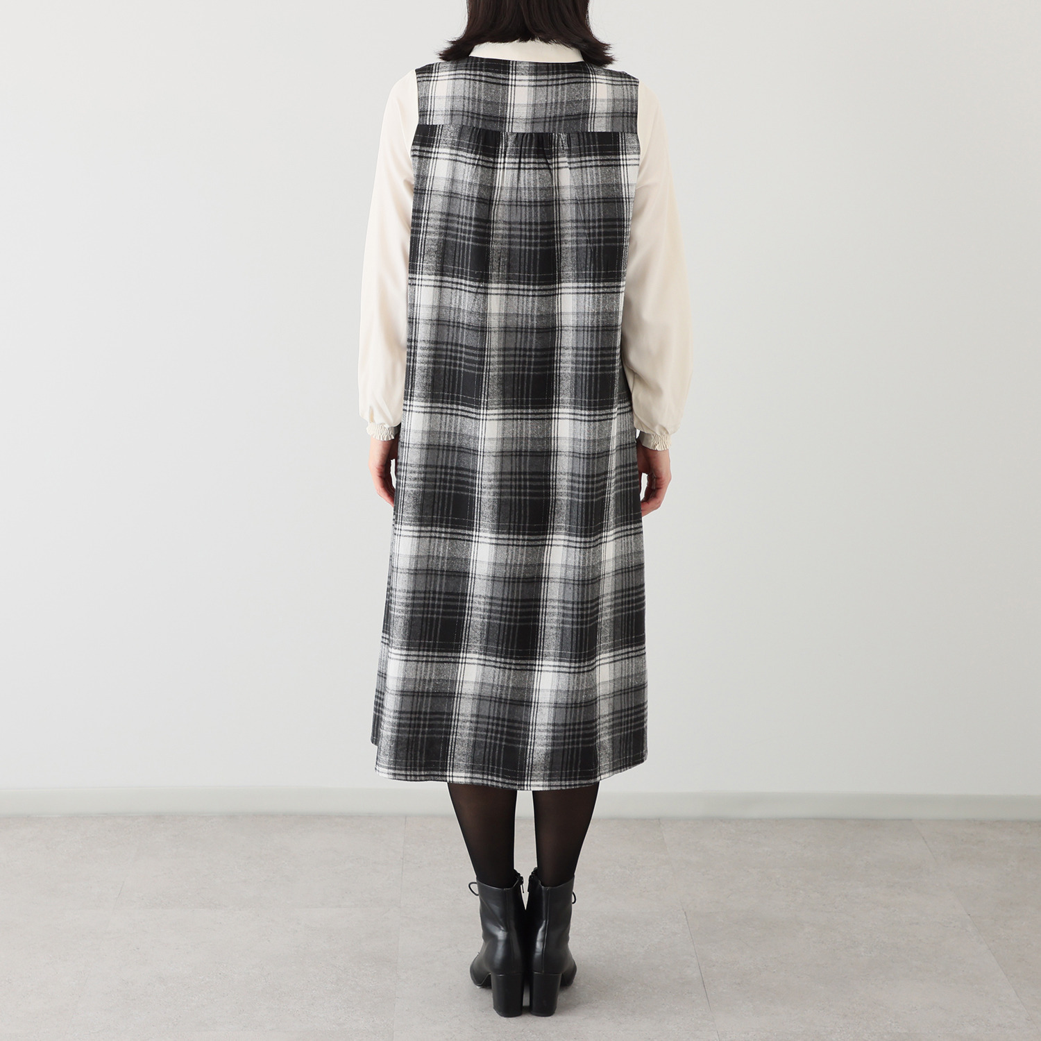 ラブソル マルチパターン シャツ衿ワンピース