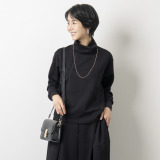 ゼラールスポーツ ファインループジャージー ふんわりハイネック フォルムデザイン プルオーバー