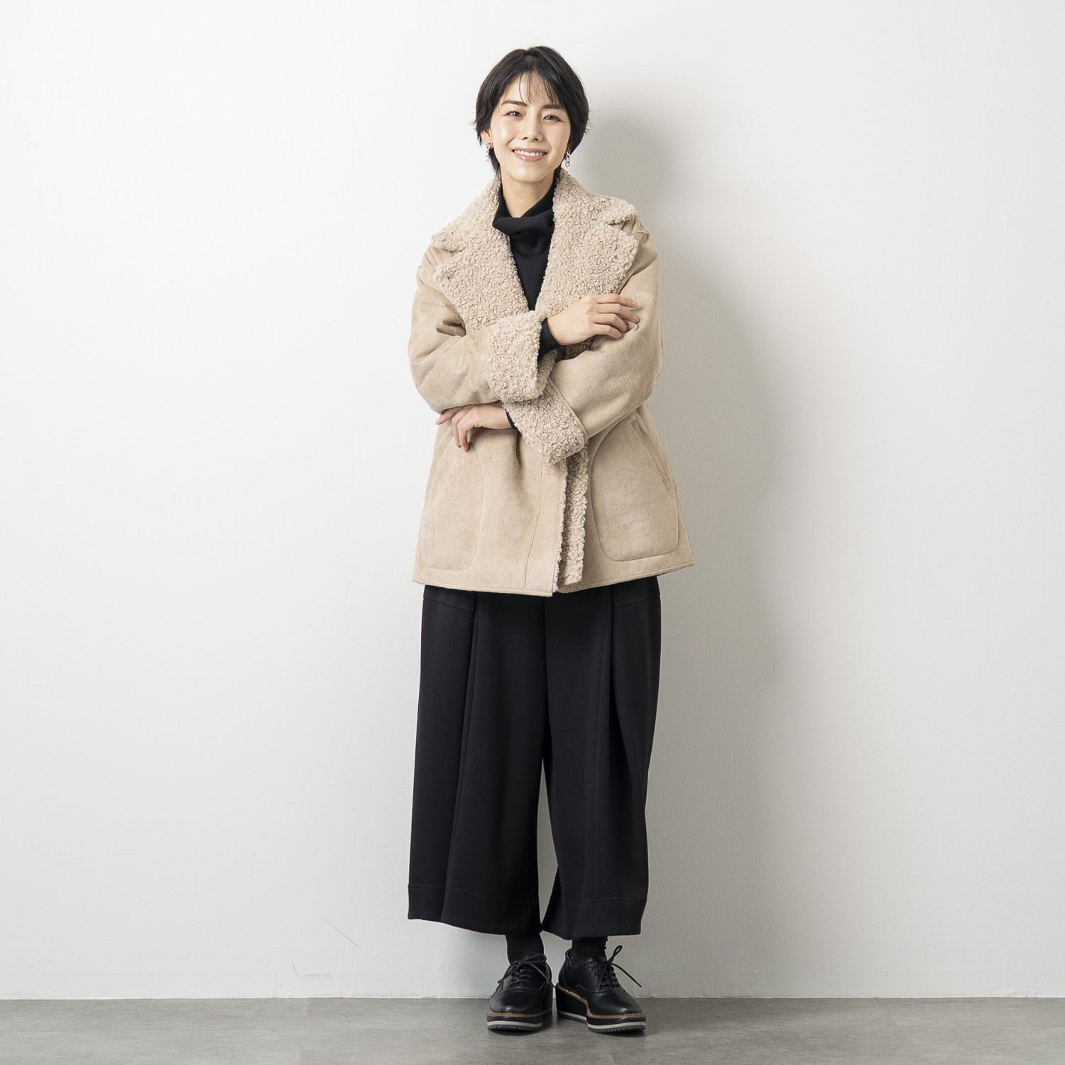 ゼラールスポーツ ファインループジャージー ふんわりハイネック フォルムデザイン プルオーバー