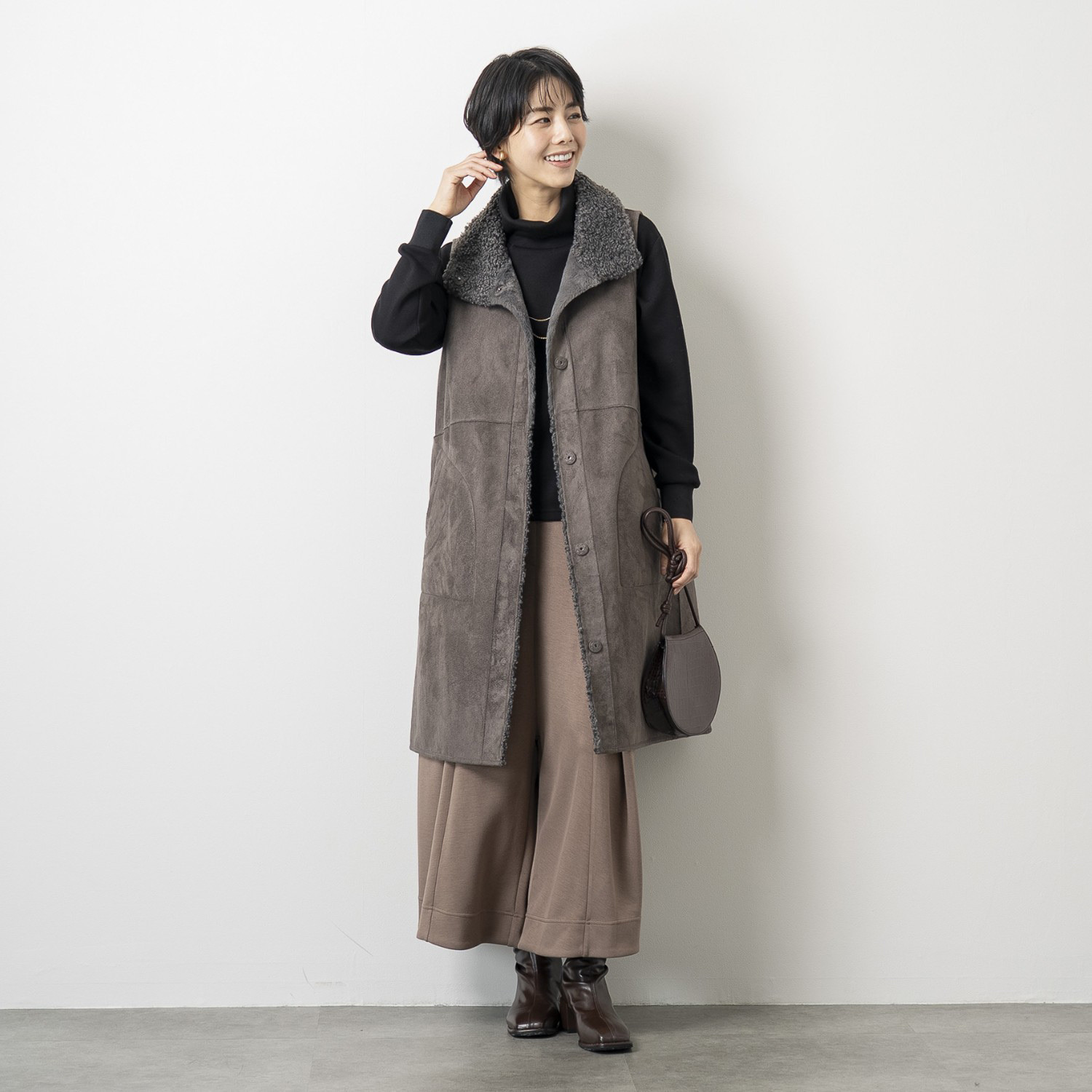 ゼラールスポーツ ファインループジャージー ふんわりハイネック フォルムデザイン プルオーバー