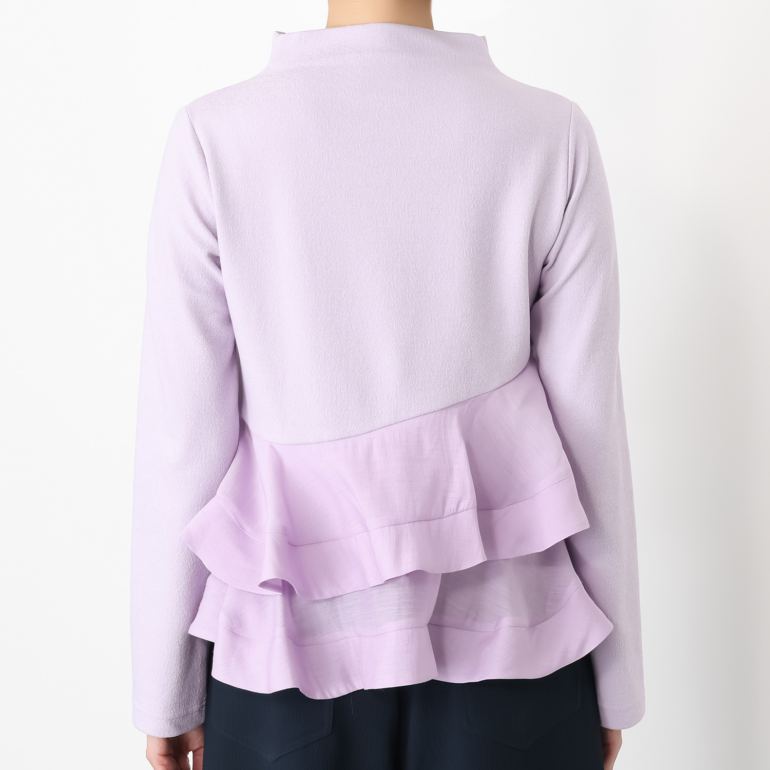 キリ　エ　キリ 異素材切替 ペプラムデザイン プルオーバー