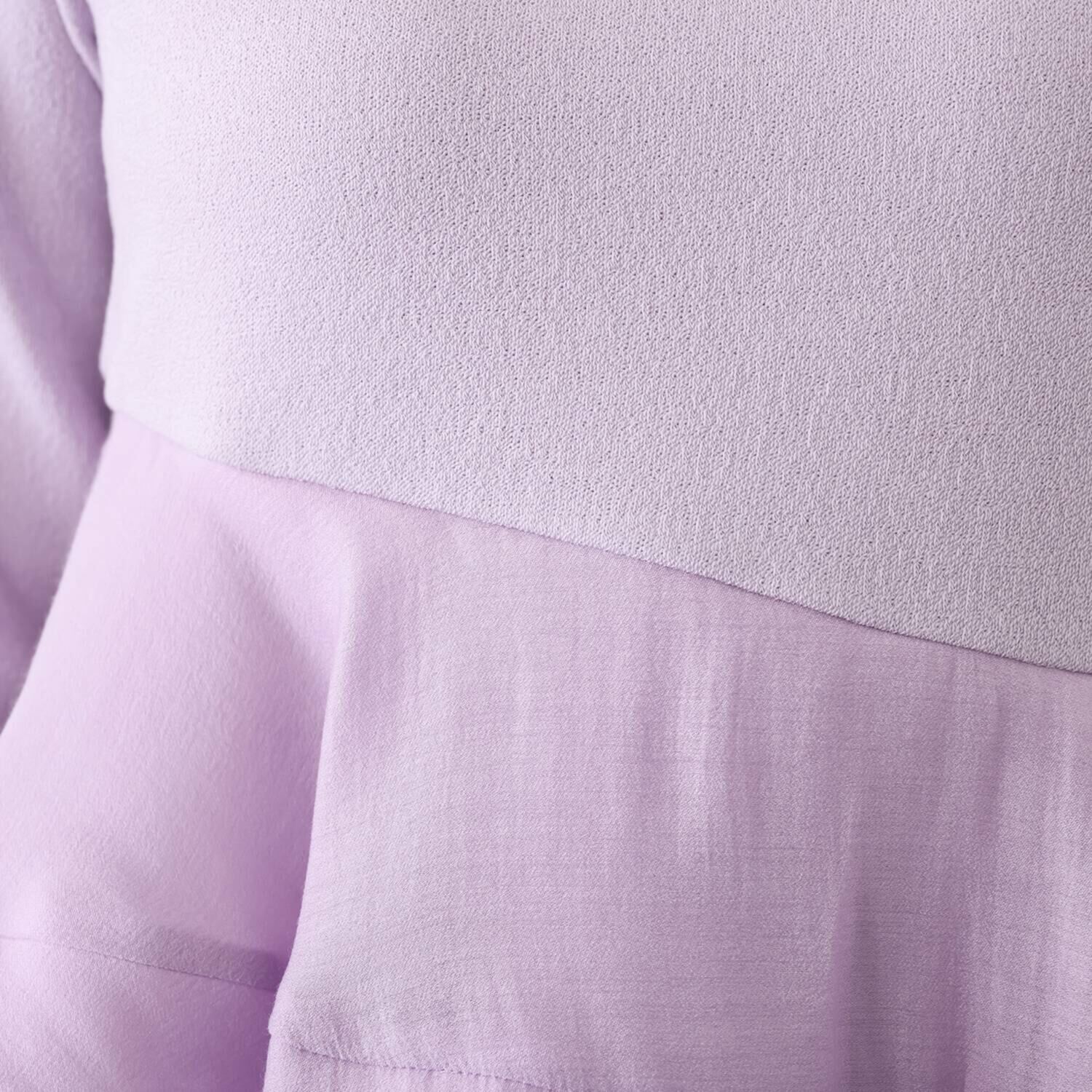 キリ　エ　キリ 異素材切替 ペプラムデザイン プルオーバー