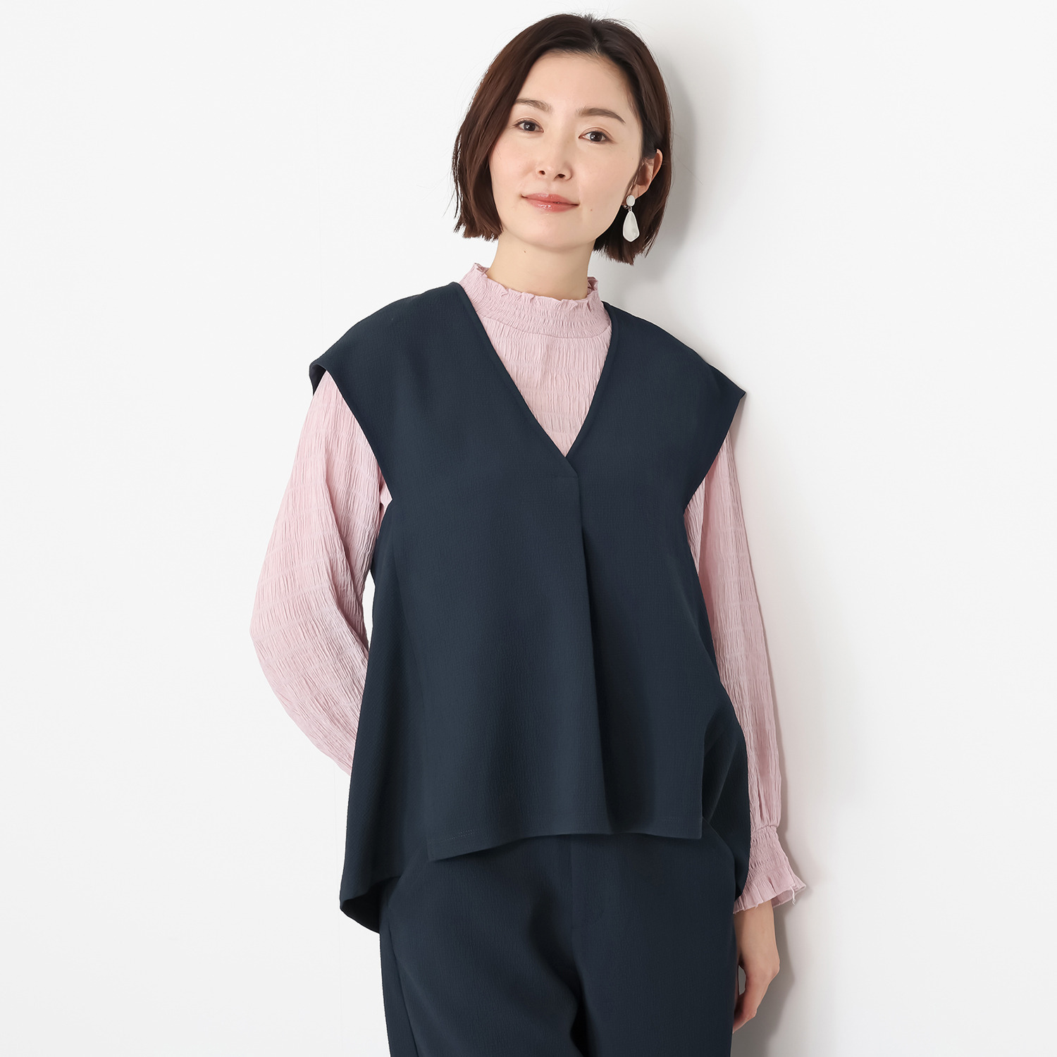 キリ　エ　キリ ふくれジョーゼット Ａライン フレアーベスト