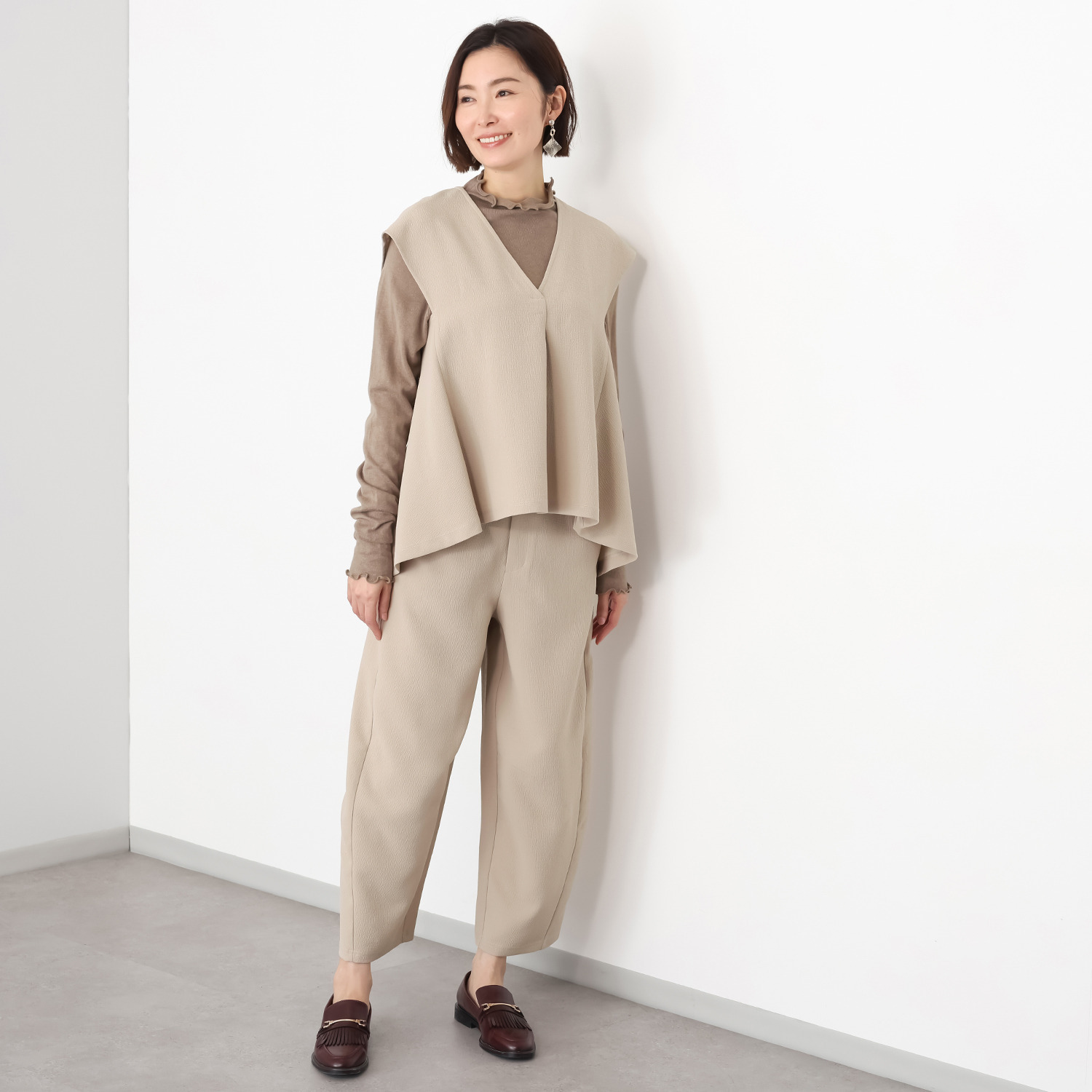 キリ　エ　キリ ふくれジョーゼット Ａライン フレアーベスト