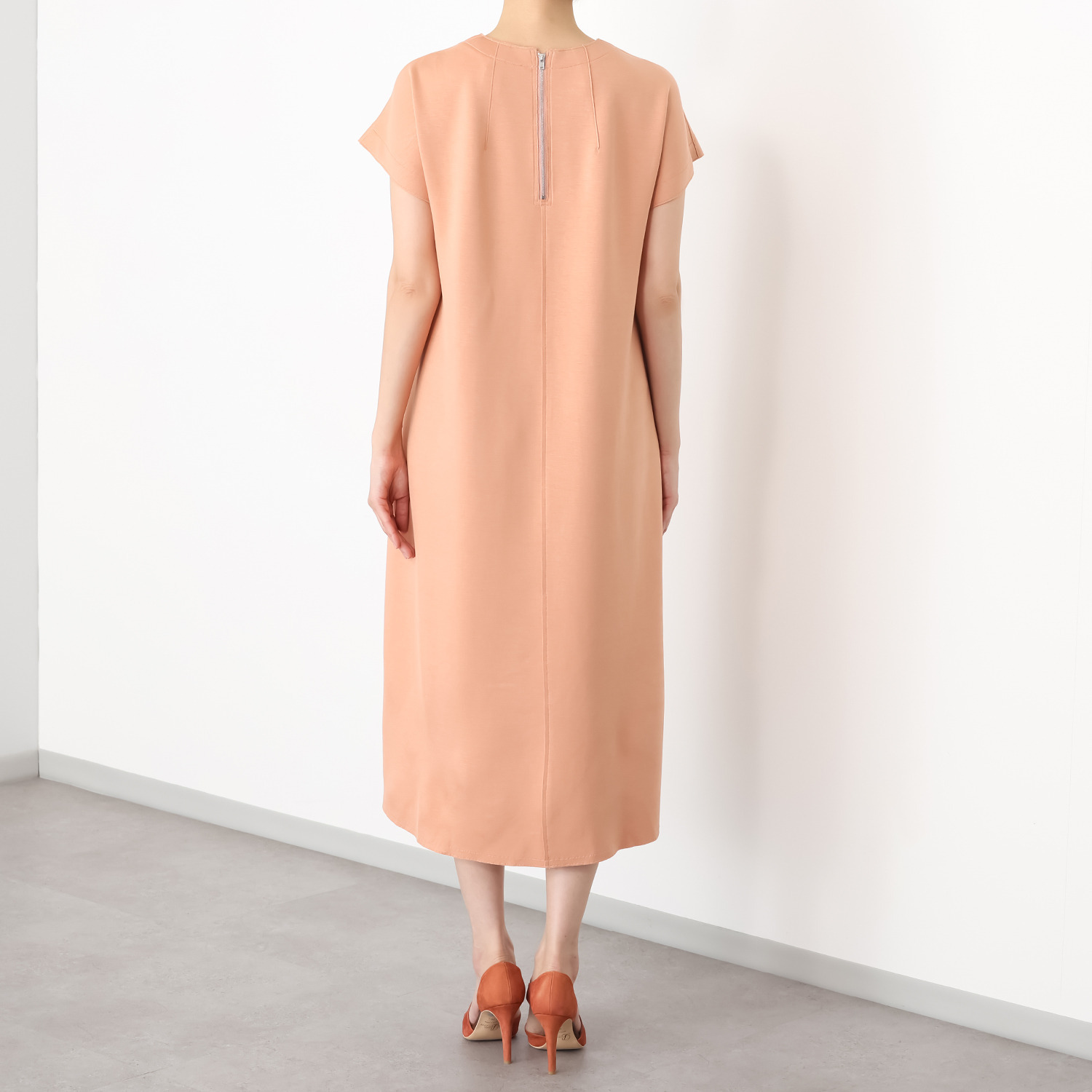 キリ　エ　キリ ブローチ付 ソフトカットソー ジャンパードレス