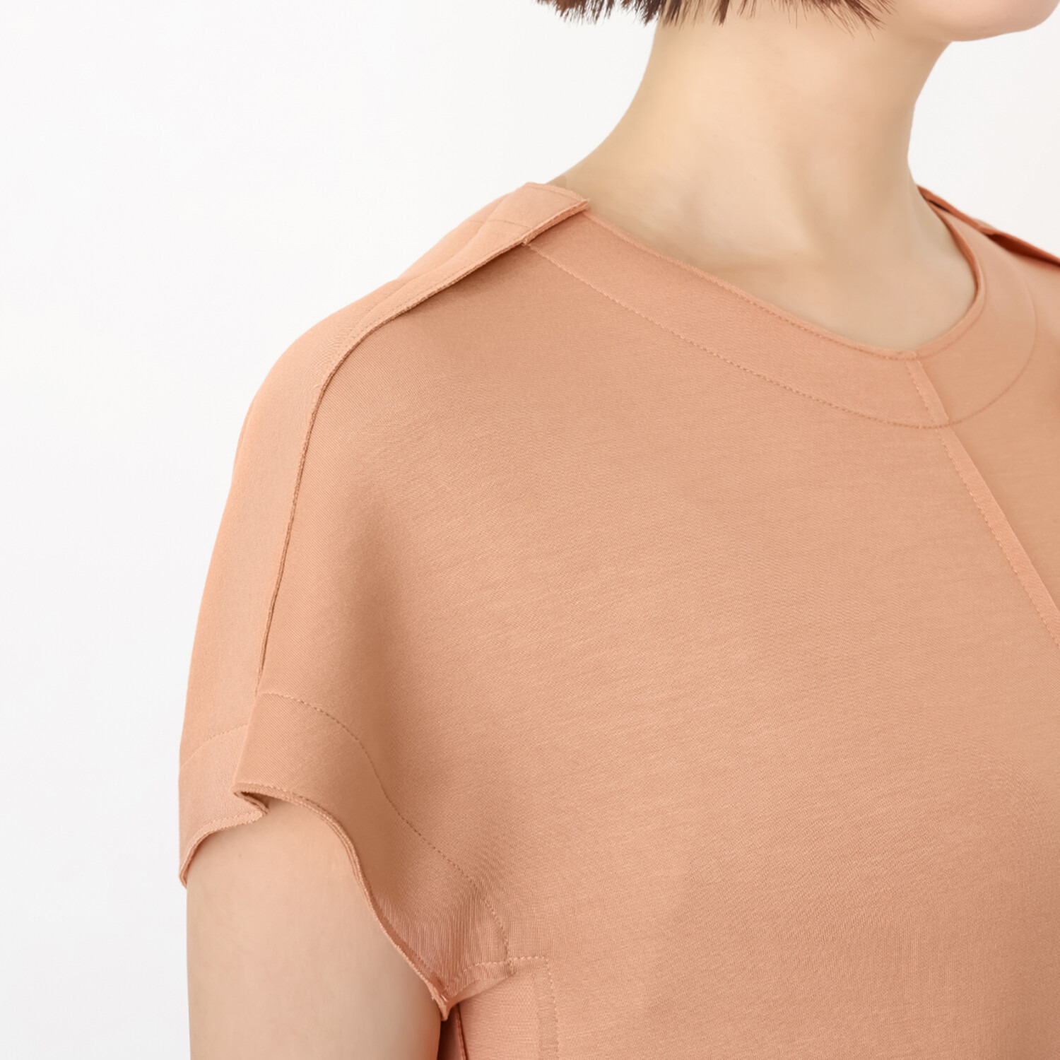 キリ　エ　キリ ブローチ付 ソフトカットソー ジャンパードレス