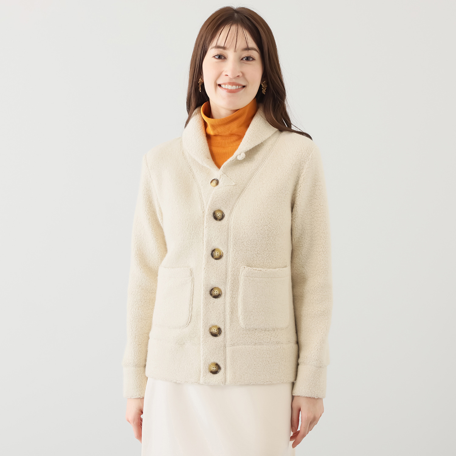 ＢＯＵＮＣＹ　ＢＯＮＤ 日本製 カシミヤ混パイル素材使用 デッキジャケット