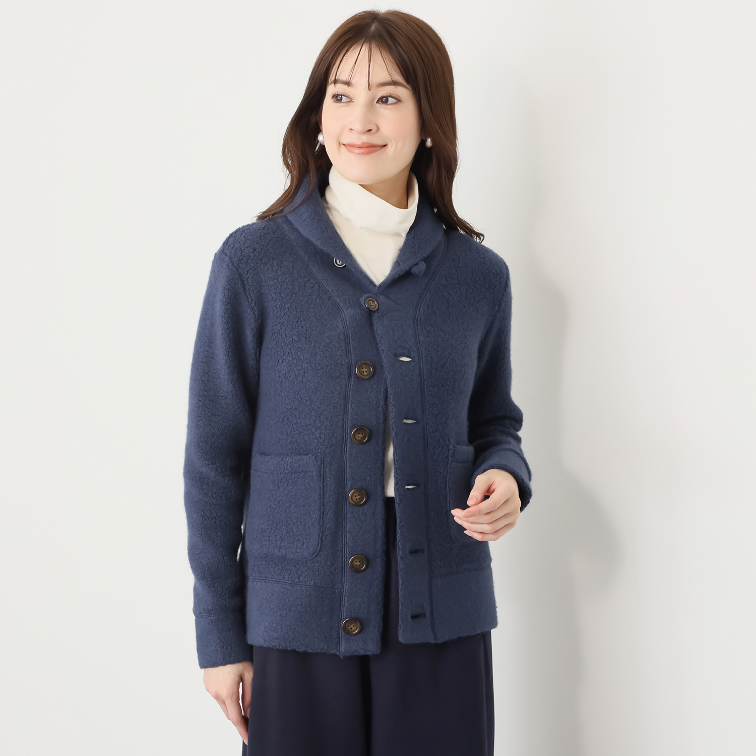 ＢＯＵＮＣＹ　ＢＯＮＤ 日本製 カシミヤ混パイル素材使用 デッキジャケット