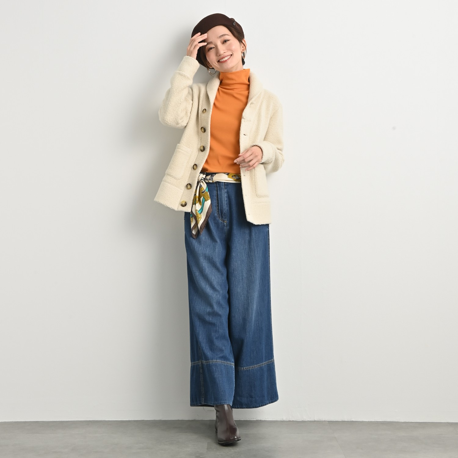 ＢＯＵＮＣＹ　ＢＯＮＤ 日本製 カシミヤ混パイル素材使用 デッキジャケット