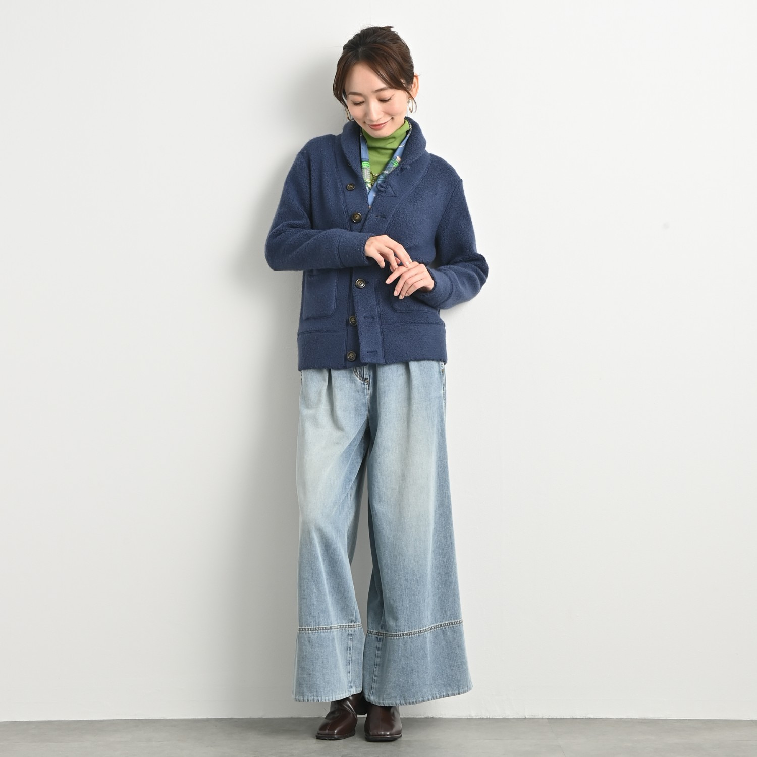 ＢＯＵＮＣＹ　ＢＯＮＤ 日本製 カシミヤ混パイル素材使用 デッキジャケット