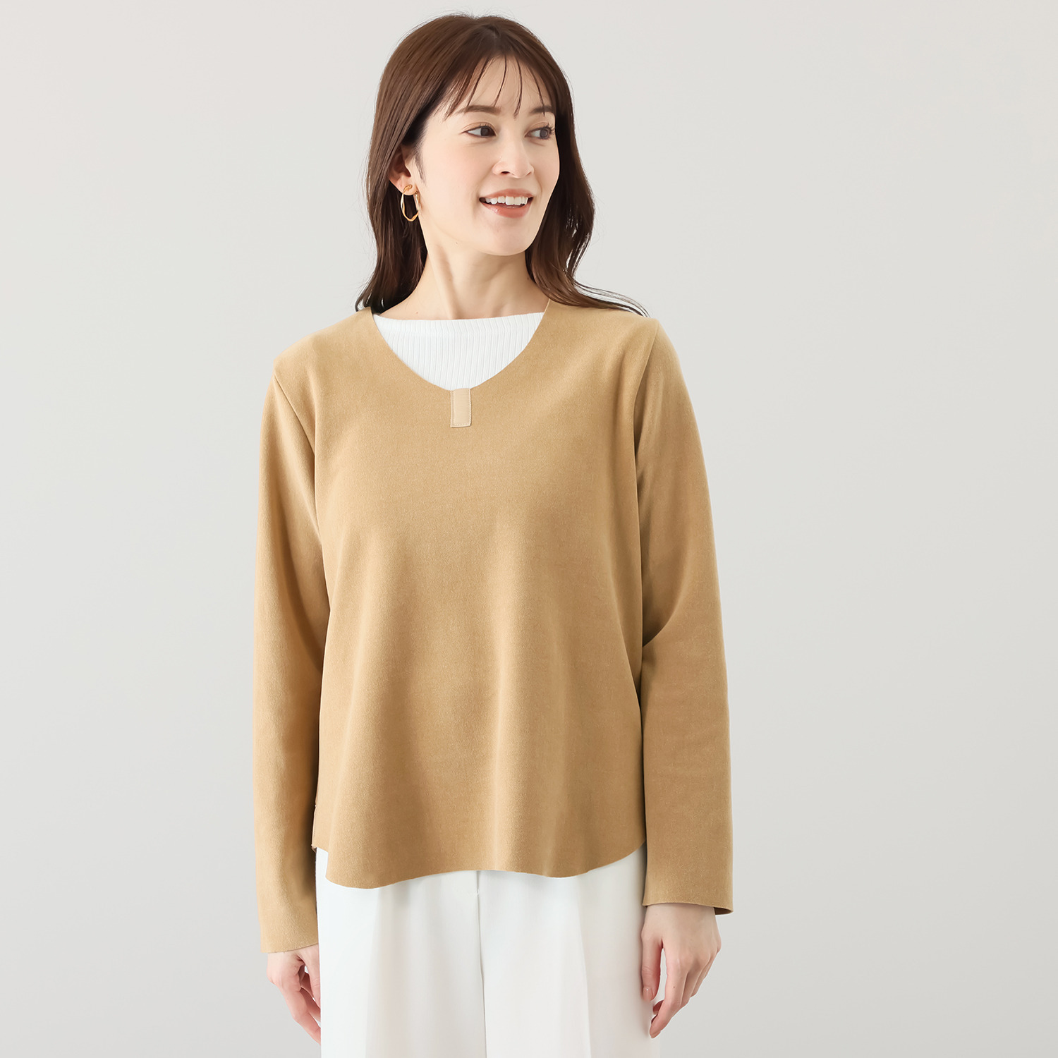 ＢＯＵＮＣＹ　ＢＯＮＤ もちもち＆なめらか ビロードジャージー ラウンドヘムプルオーバー