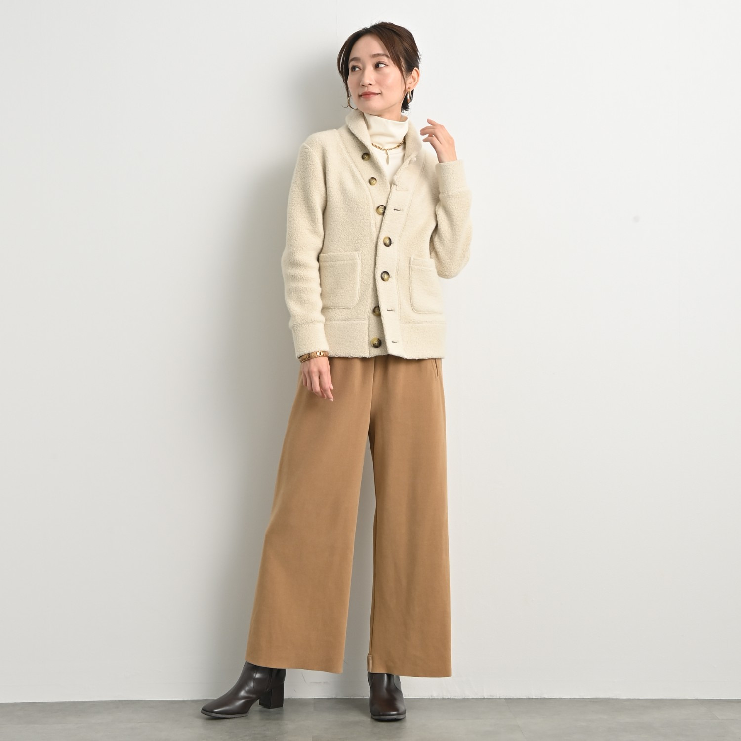 ＢＯＵＮＣＹ　ＢＯＮＤ もちもち＆なめらか ビロードジャージー セミワイドパンツ