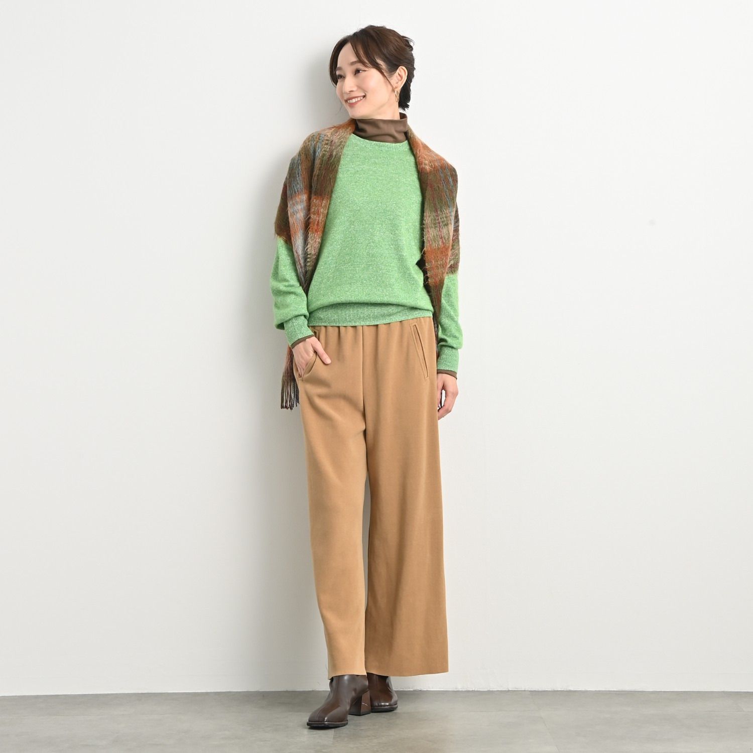 ＢＯＵＮＣＹ　ＢＯＮＤ もちもち＆なめらか ビロードジャージー セミワイドパンツ