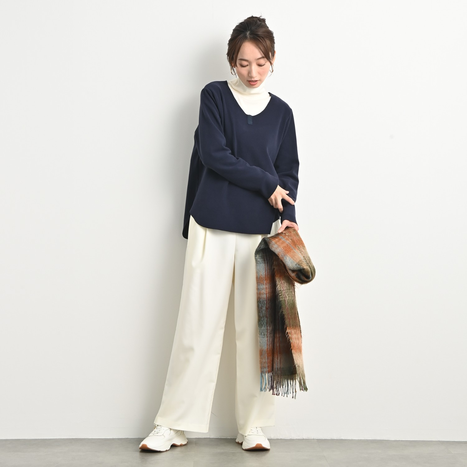 ＢＯＵＮＣＹ　ＢＯＮＤ ふわふわ＆なめらか コットン混フライス ハイネックプルオーバー