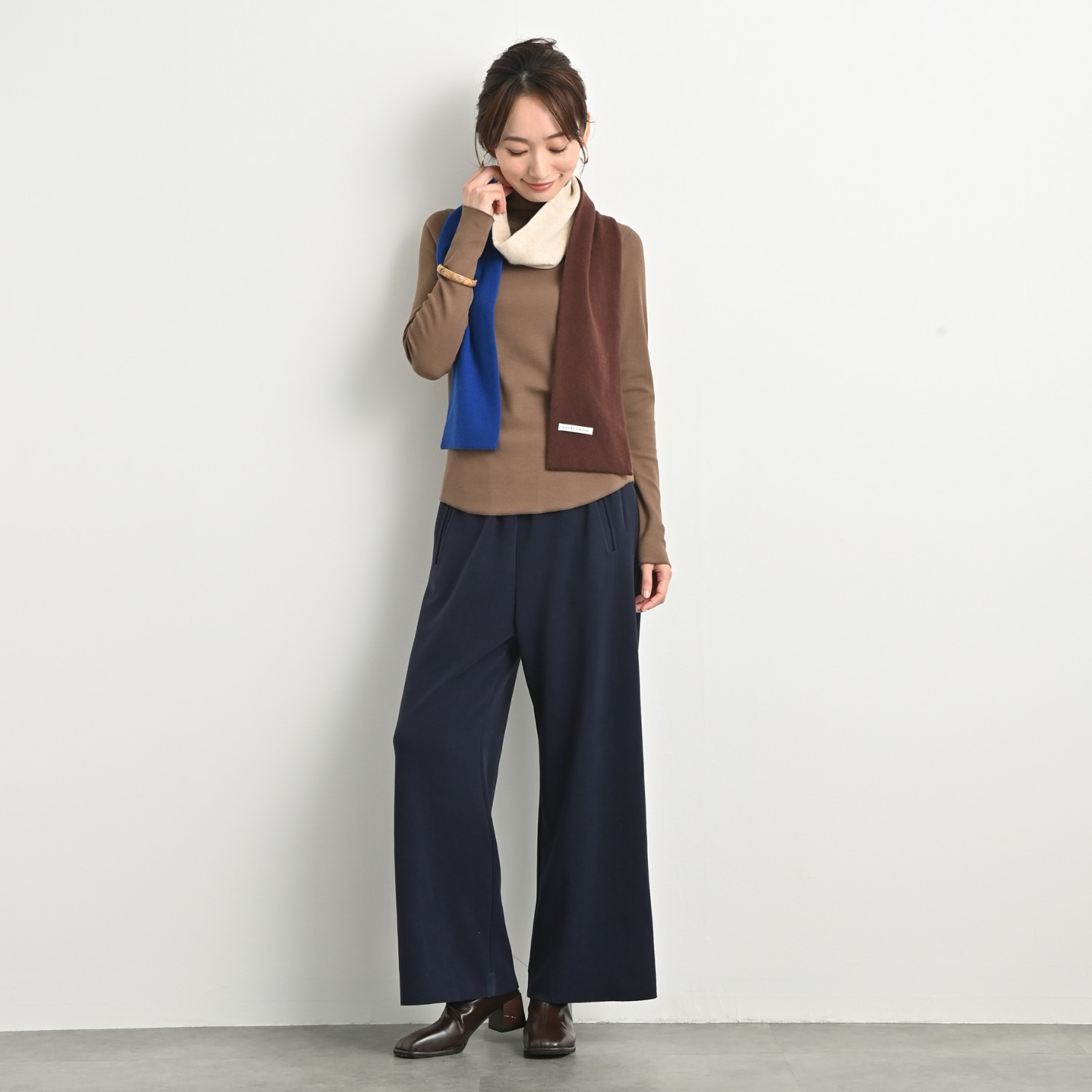 ＢＯＵＮＣＹ　ＢＯＮＤ ふわふわ＆なめらか コットン混フライス ハイネックプルオーバー