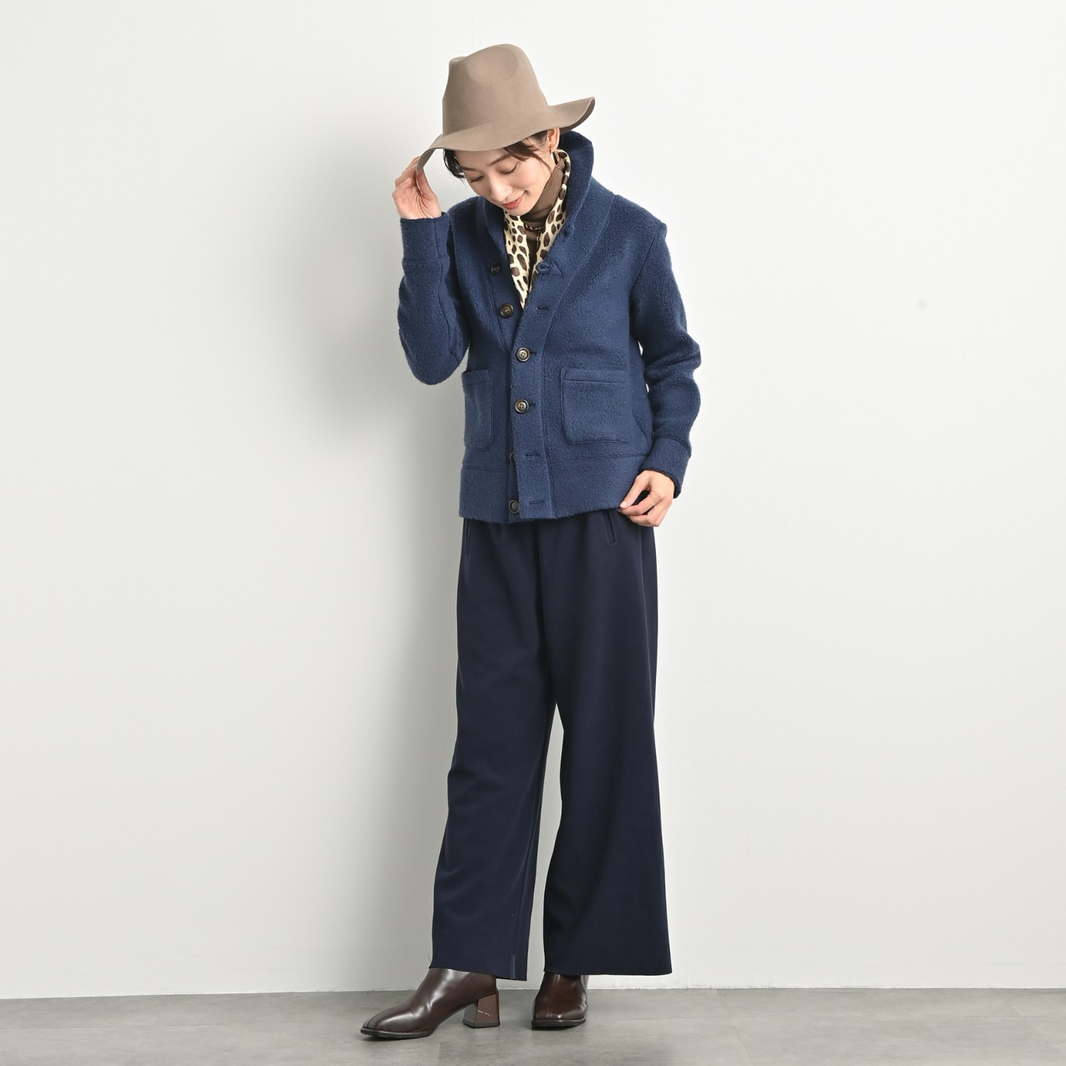 ＢＯＵＮＣＹ　ＢＯＮＤ ふわふわ＆なめらか コットン混フライス ハイネックプルオーバー