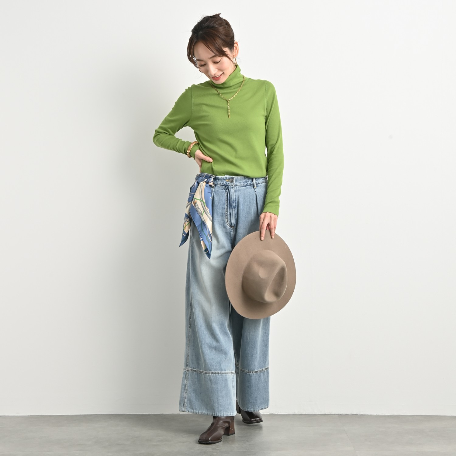 ＢＯＵＮＣＹ　ＢＯＮＤ ふわふわ＆なめらか コットン混フライス ハイネックプルオーバー