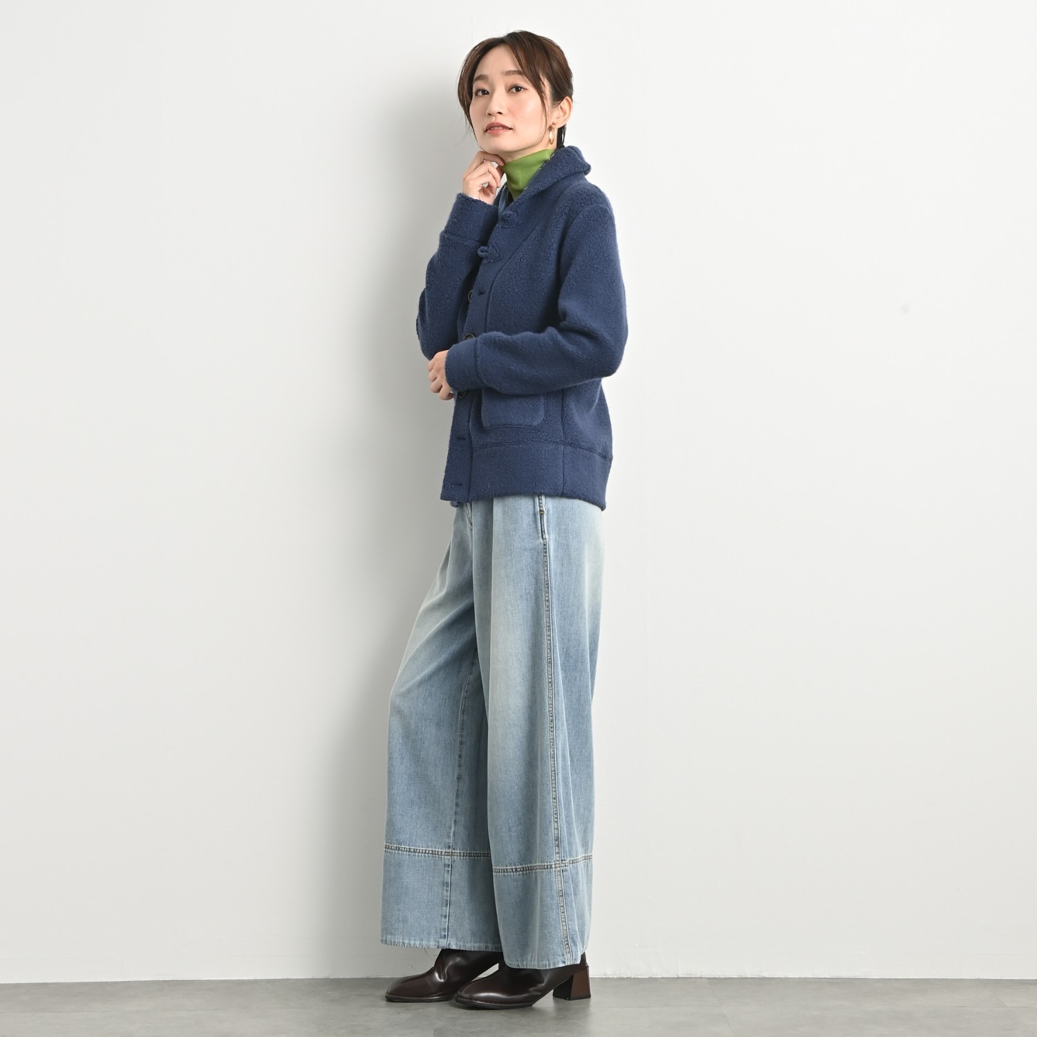 ＢＯＵＮＣＹ　ＢＯＮＤ ふわふわ＆なめらか コットン混フライス ハイネックプルオーバー