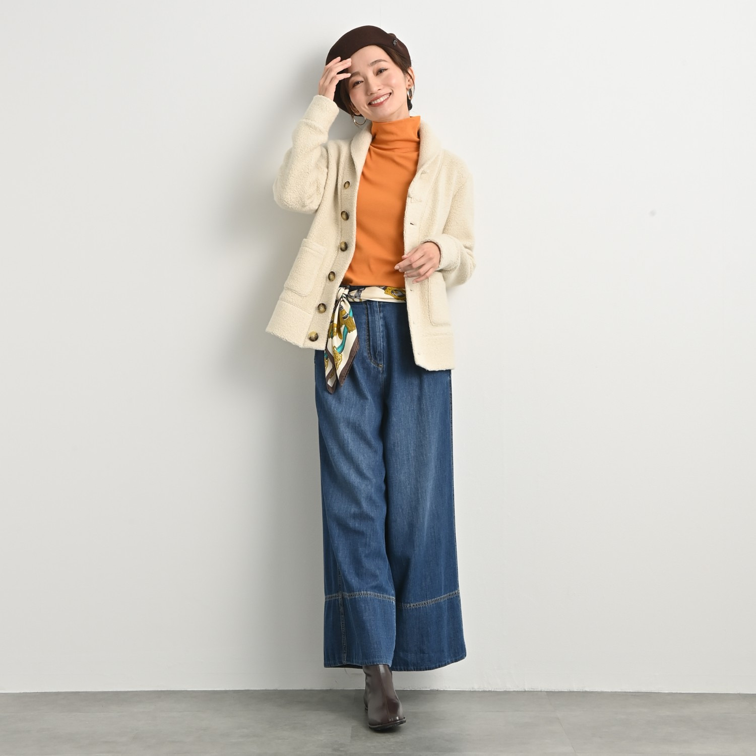 ＢＯＵＮＣＹ　ＢＯＮＤ ふわふわ＆なめらか コットン混フライス ハイネックプルオーバー