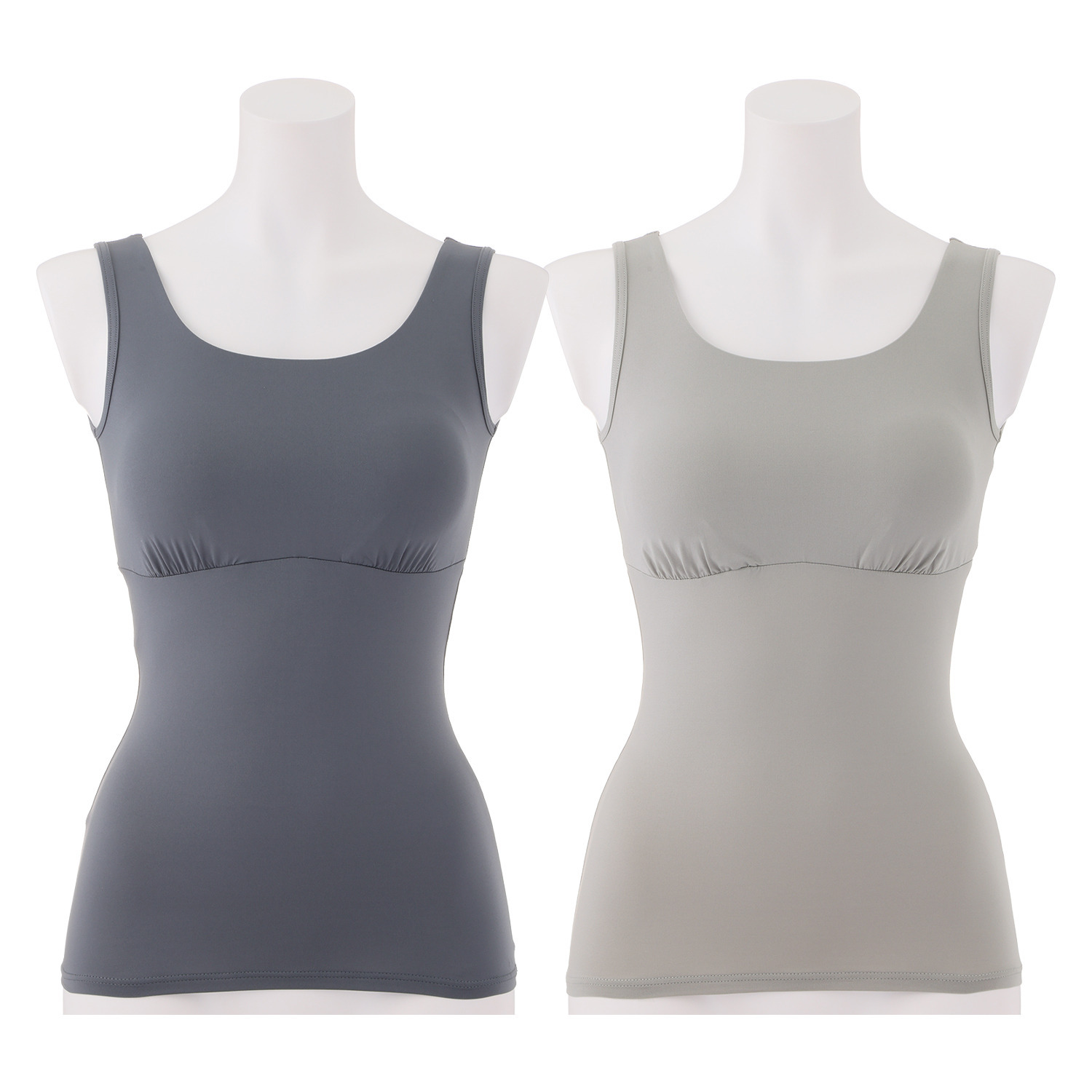 きれいになろう！ 着ていないみたい！ 超のびのび 吸水速乾・接触冷感 カップ付タンクトップ ２枚セット