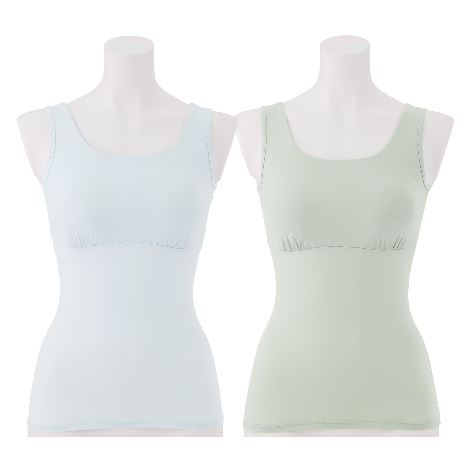 きれいになろう！ 着ていないみたい！ 超のびのび 吸水速乾・接触冷感 カップ付タンクトップ ２枚セット