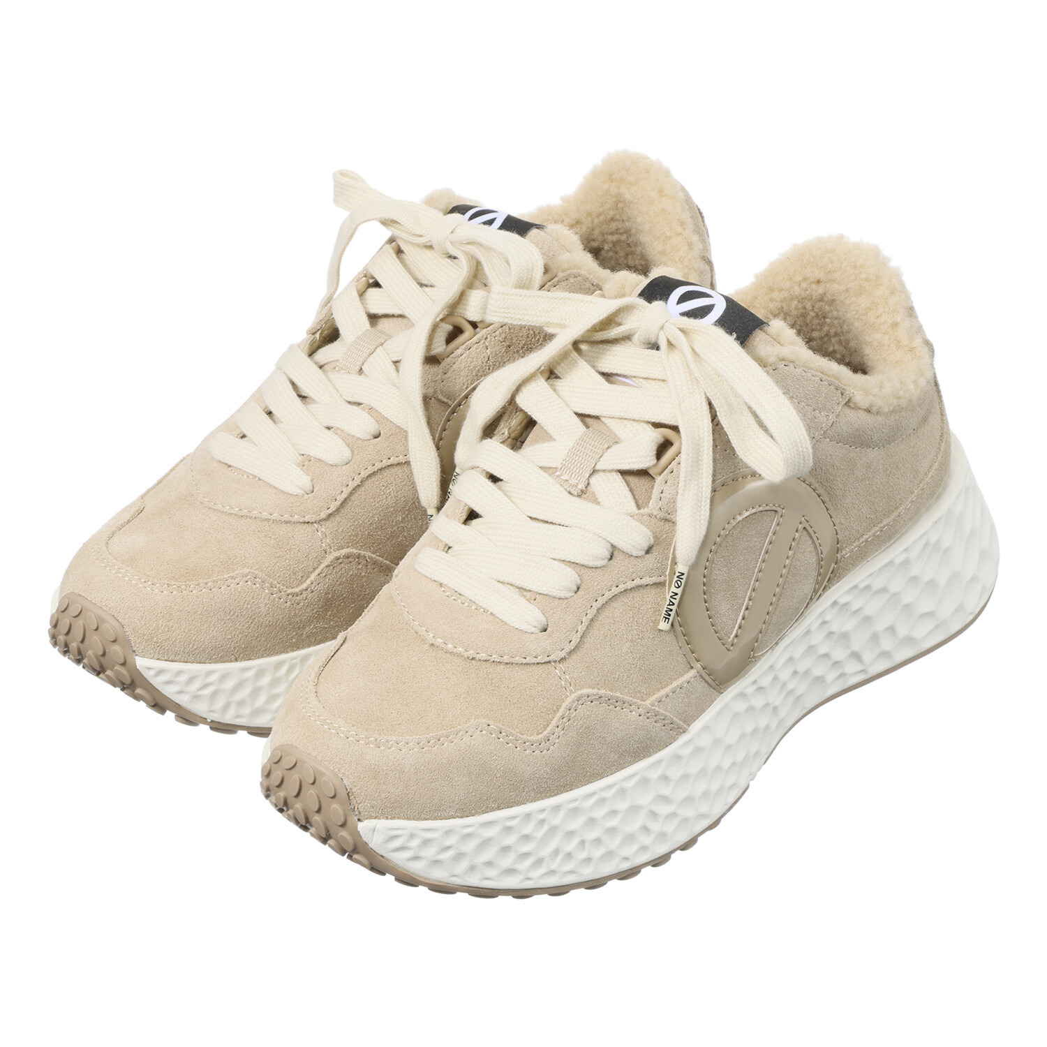 ノーネーム 牛革スエード ボアスニーカー “カーター”