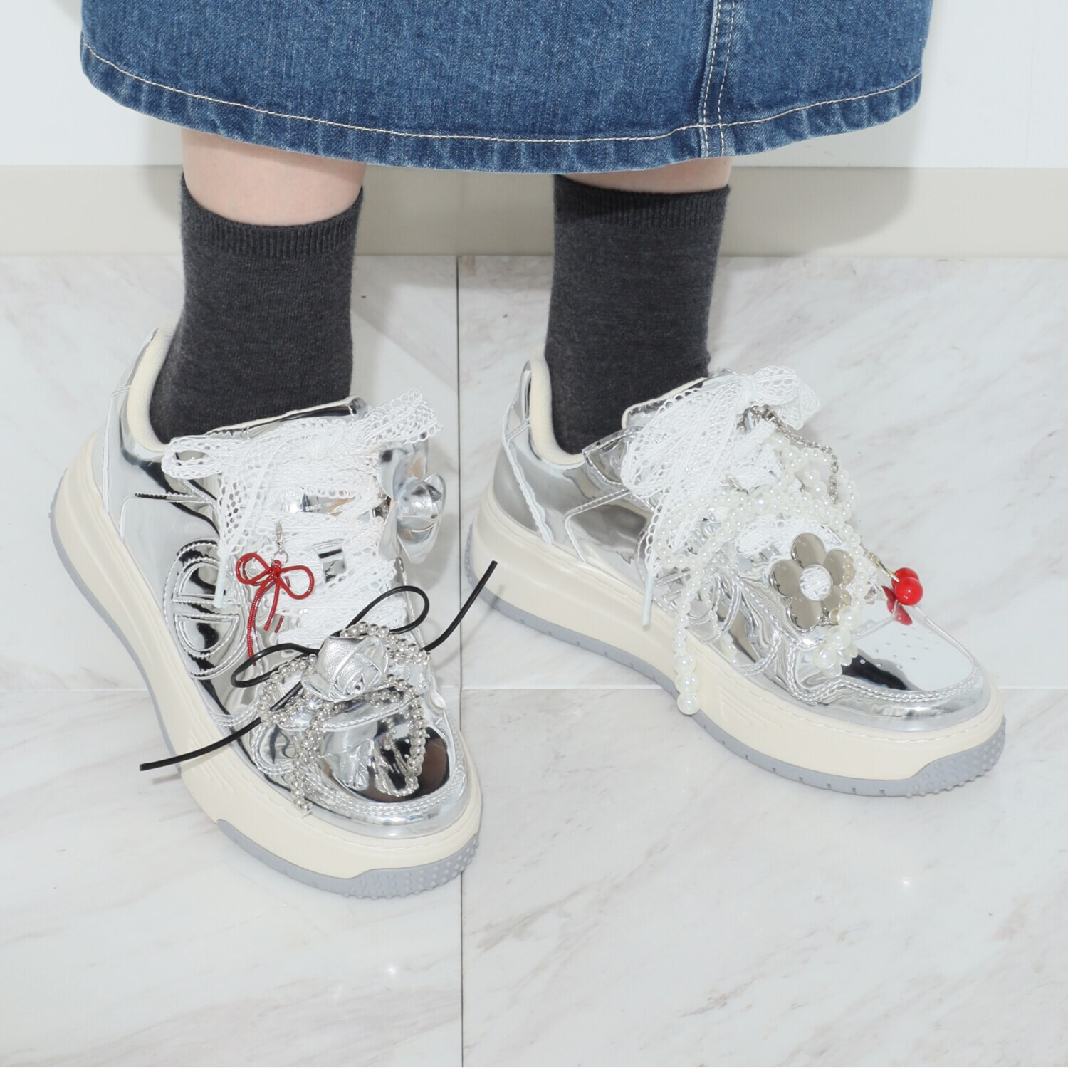 ノーネーム チャームミラー スニーカー “アリソン”