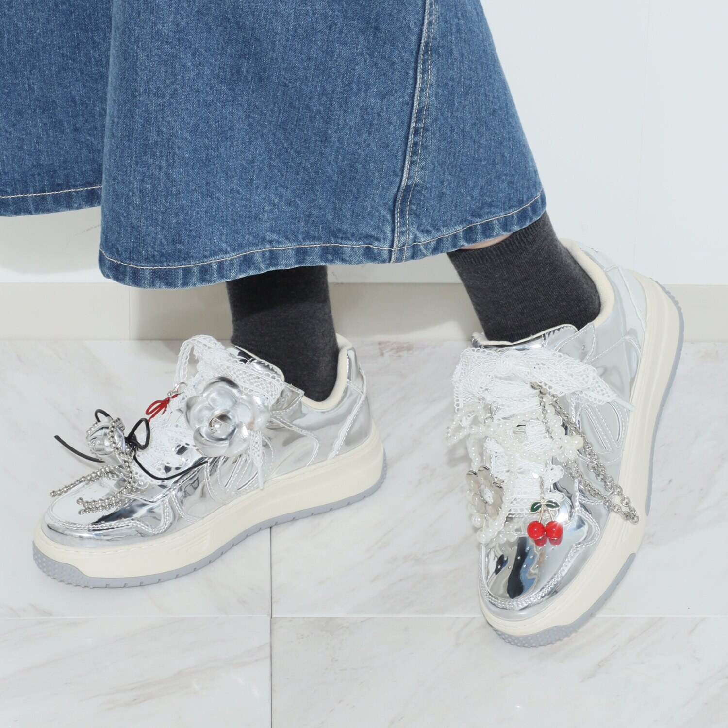 ノーネーム チャームミラー スニーカー “アリソン”