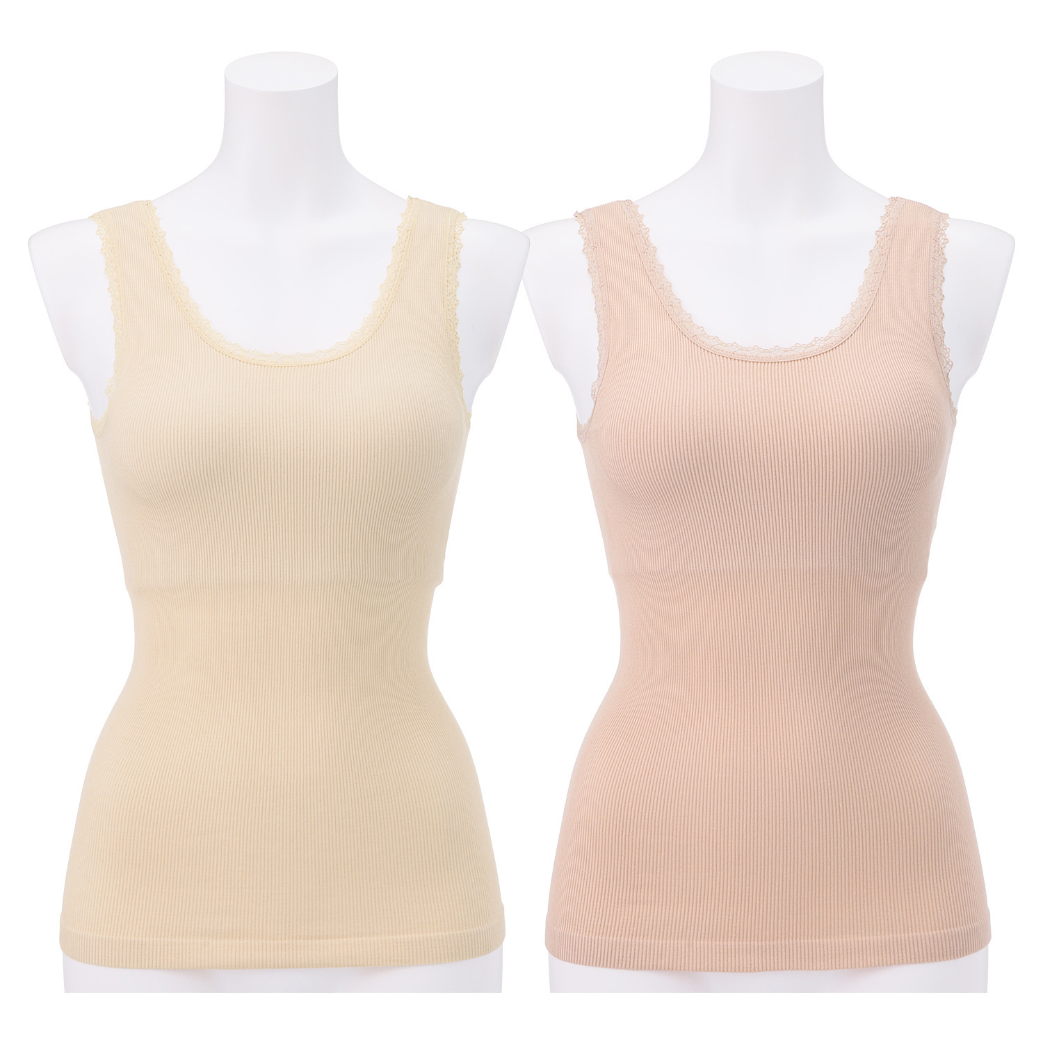 美人工房 抗菌防臭 なめらかモダール混 カップ付リブタンクトップ ２枚セット