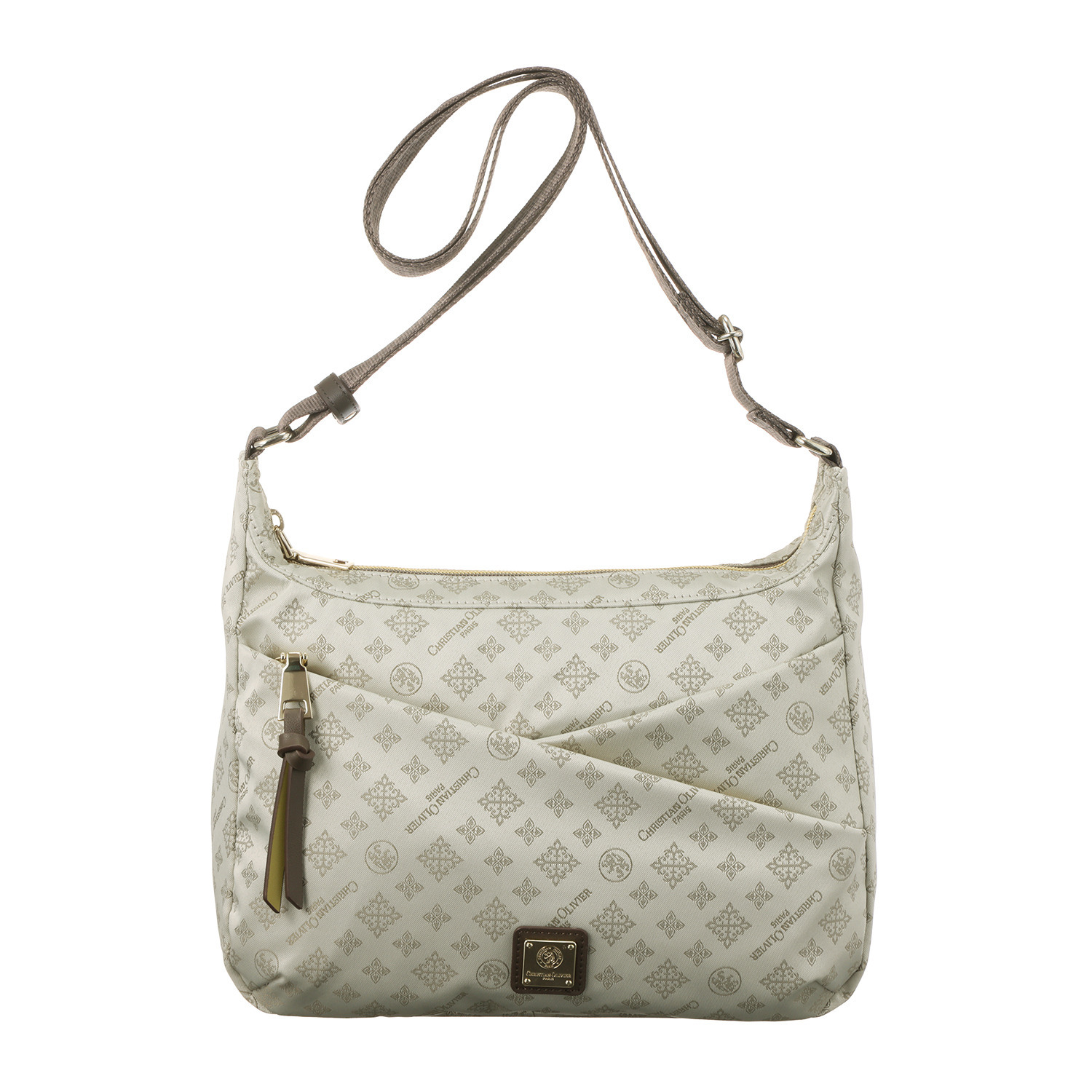 クリスチャン　オリビエ はっ水ジャガード モノグラム柄 クロスポケット 軽量ショルダーバッグ   
