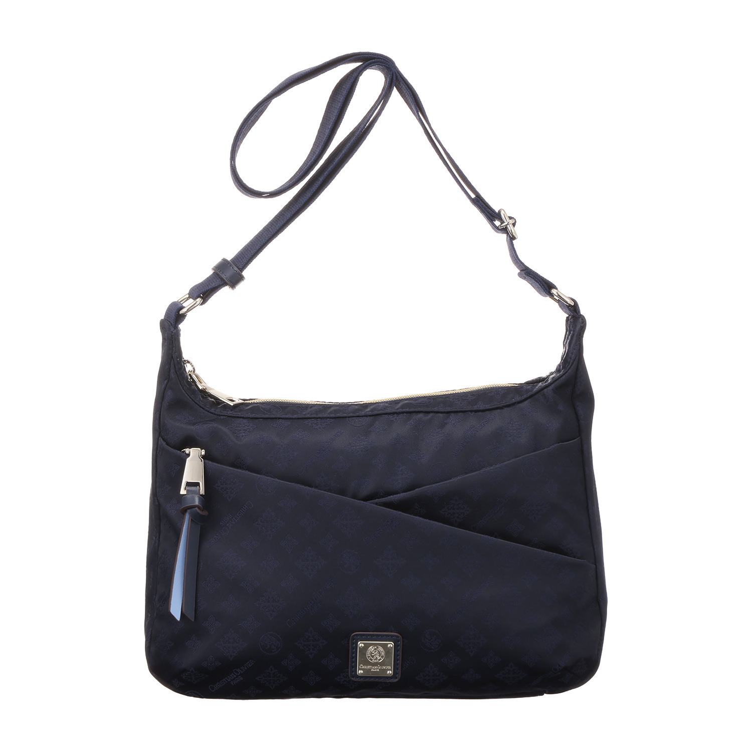 クリスチャン　オリビエ はっ水ジャガード モノグラム柄 クロスポケット 軽量ショルダーバッグ   
