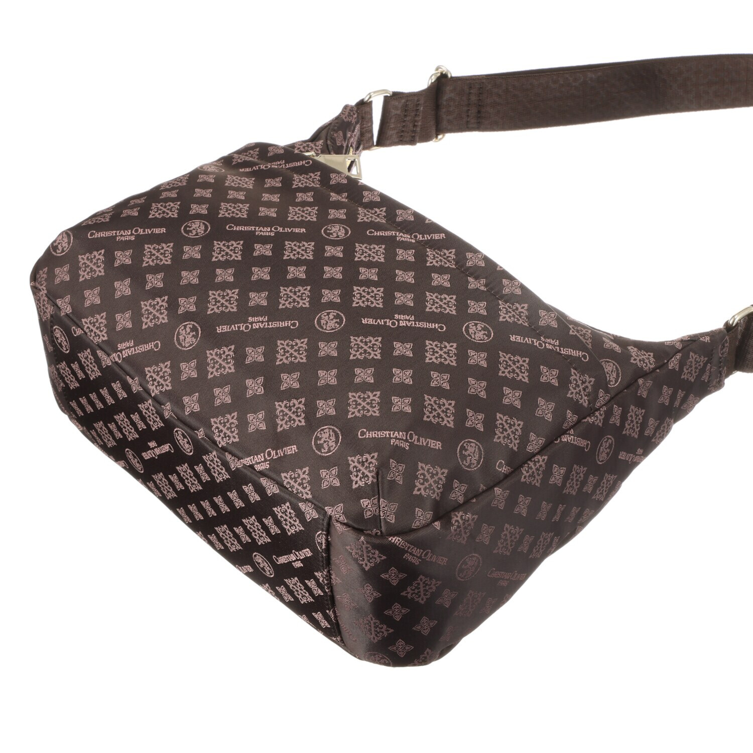 クリスチャン　オリビエ はっ水ジャガード モノグラム柄 クロスポケット 軽量ショルダーバッグ   
