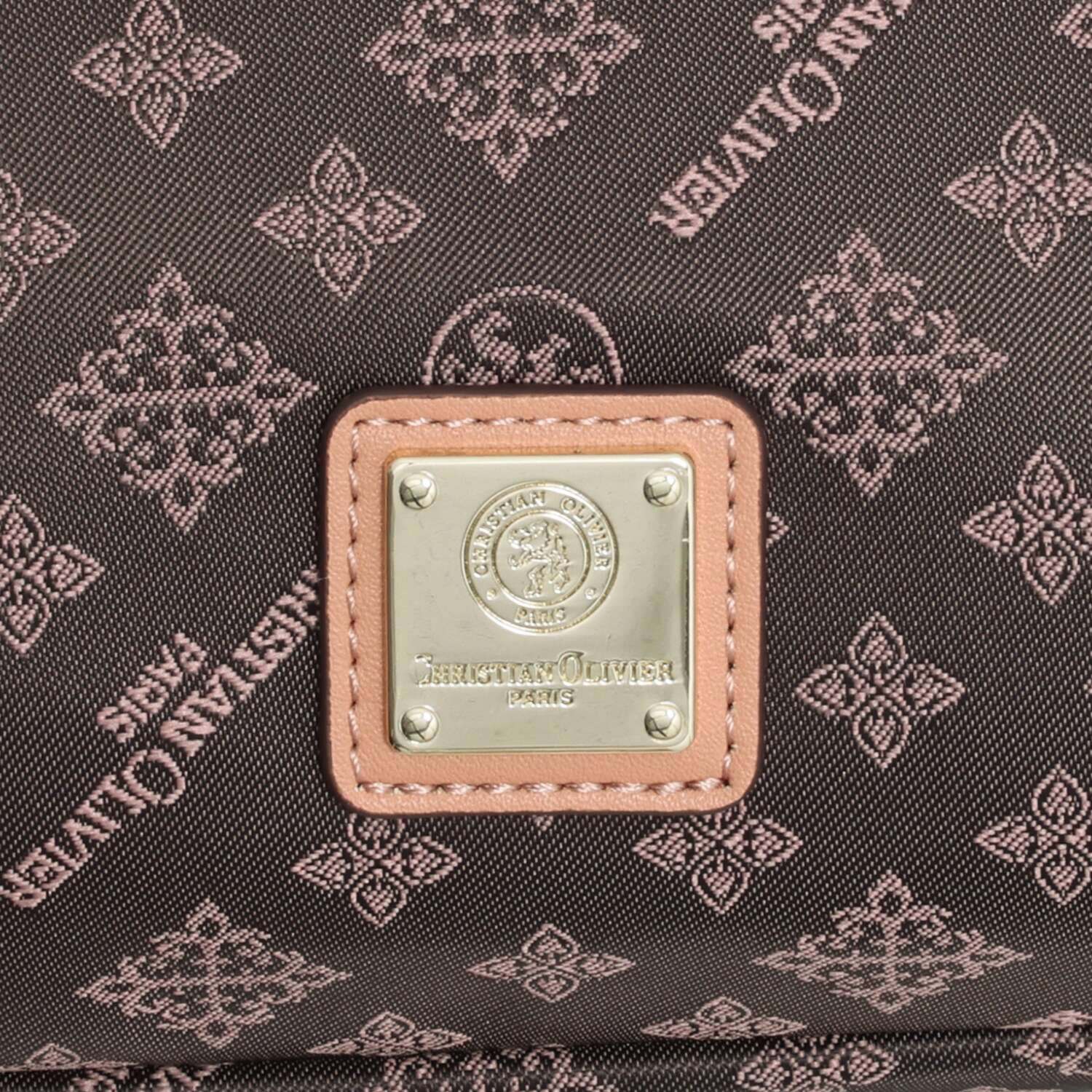 クリスチャン　オリビエ はっ水ジャガード モノグラム柄 クロスポケット 軽量ショルダーバッグ   
