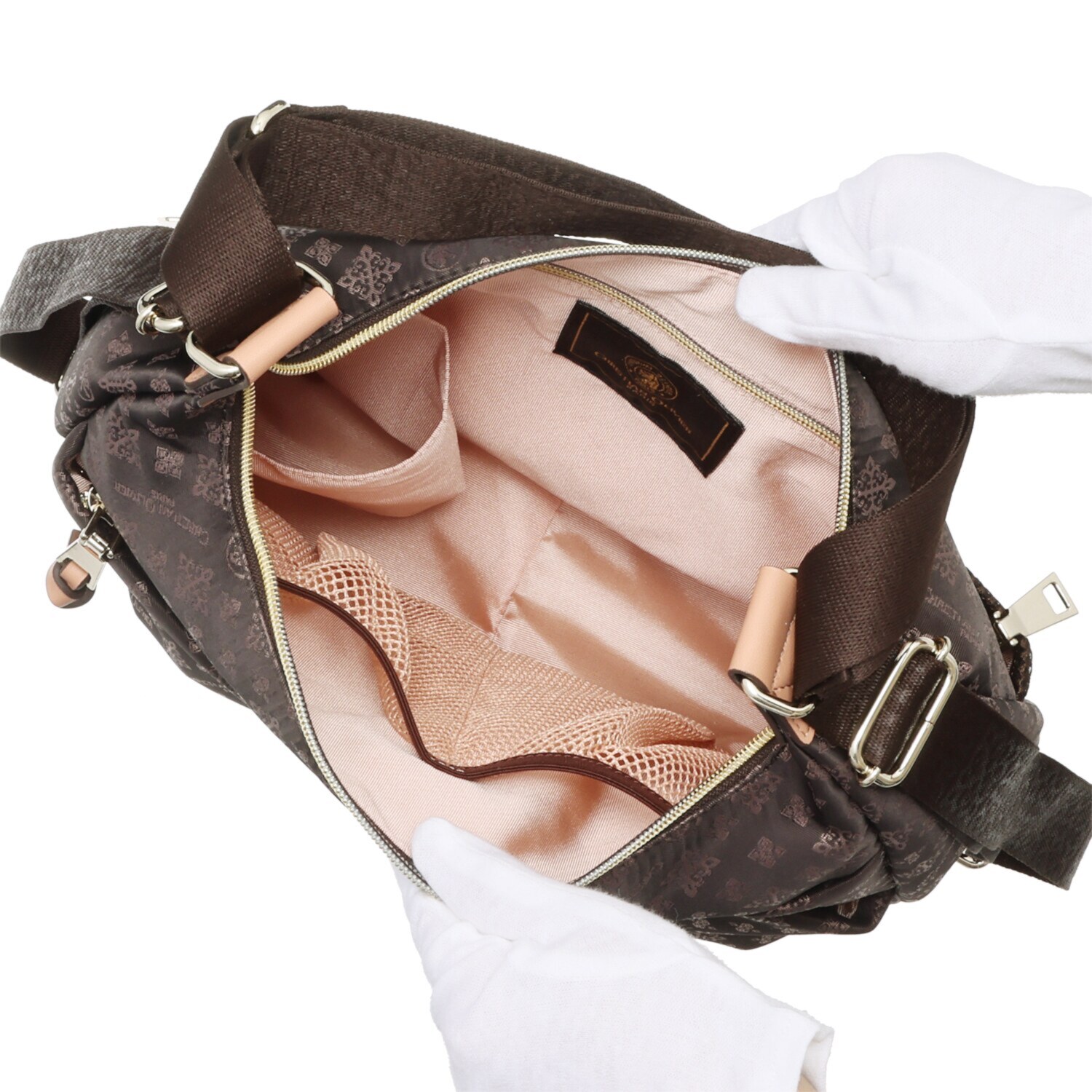 クリスチャン　オリビエ はっ水ジャガード モノグラム柄 クロスポケット 軽量２ウェイ ショルダーリュック  
