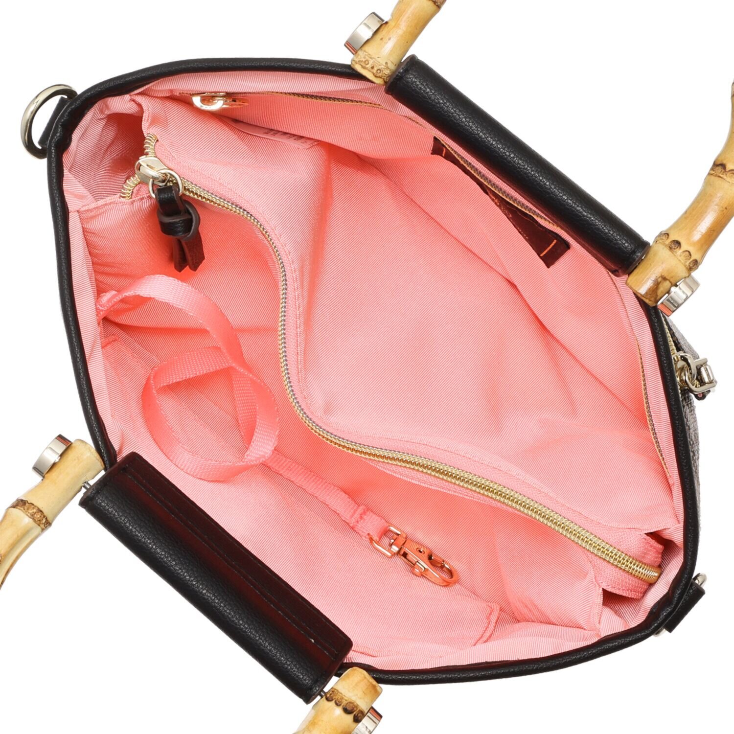 クリスチャン　オリビエ レーザーカットシリーズ バンブーハンドル ２ウェイ ショルダートートバッグ