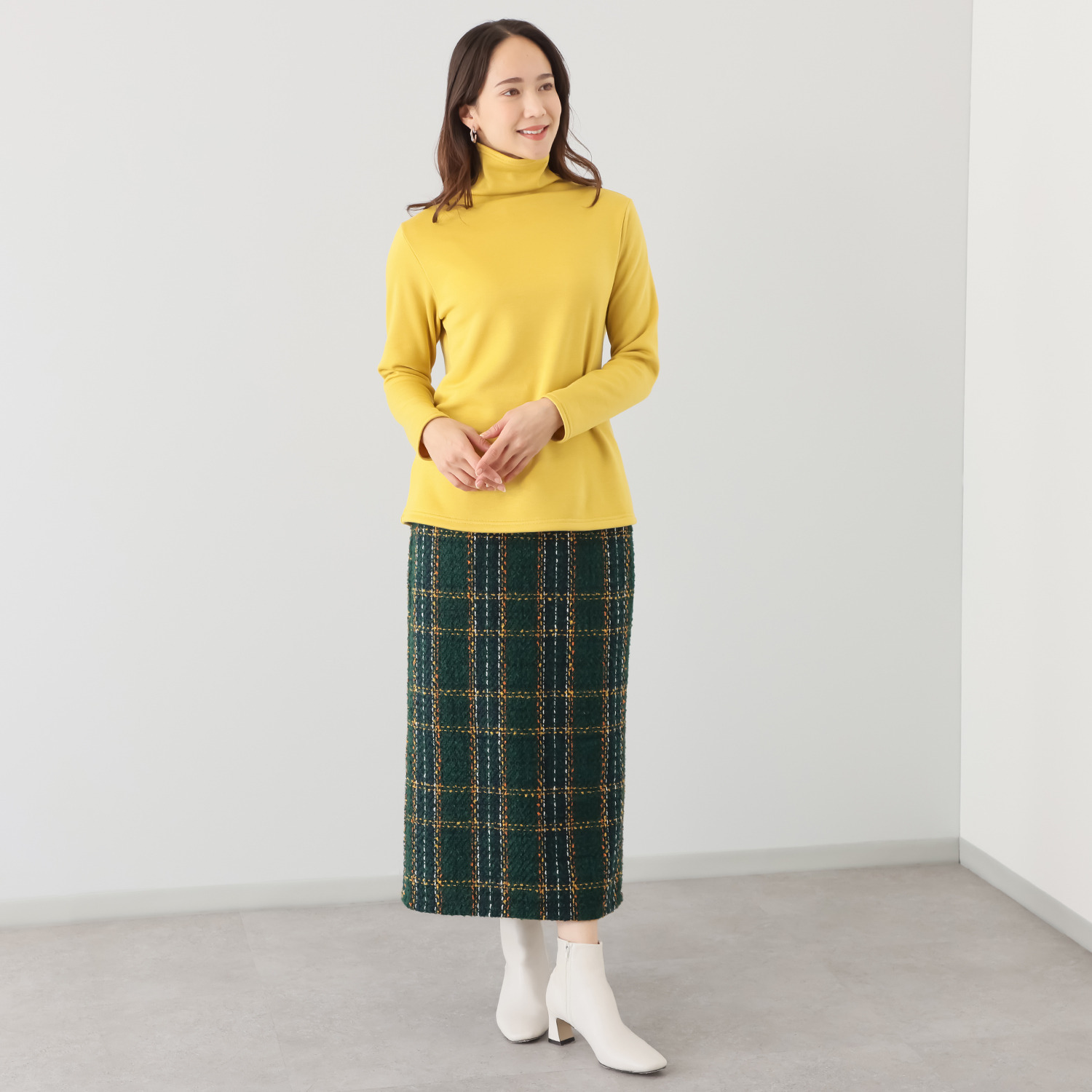 ココンライフ　ドゥ 吸湿発熱・吸放湿 ふんわり裏ジャギー ボトルネックプルオーバー