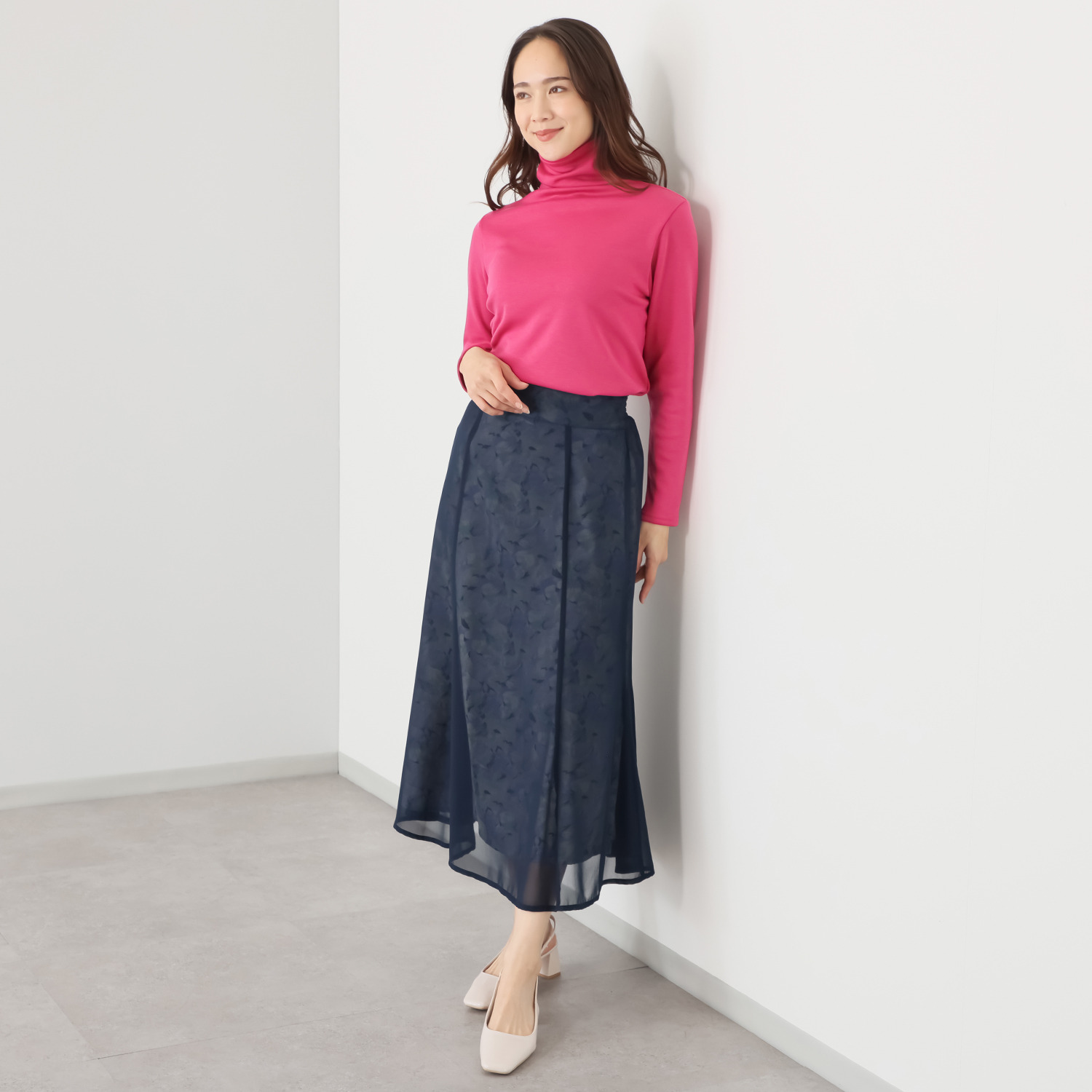 ココンライフ　ドゥ 吸湿発熱・吸放湿 ふんわり裏ジャギー ボトルネックプルオーバー