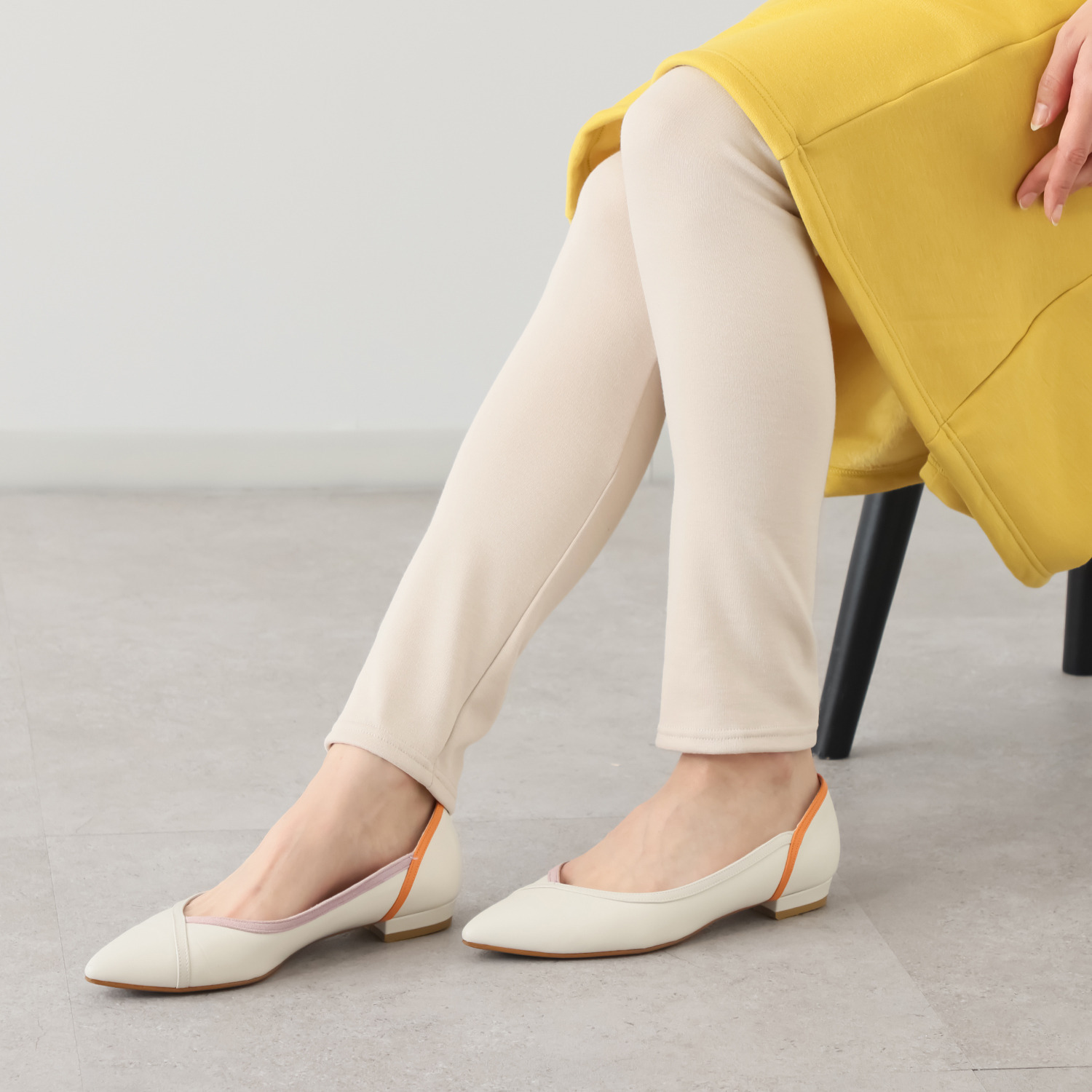 ココンライフ　ドゥ 吸湿発熱・吸放湿 ふんわり裏ジャギー ロング丈レギンス