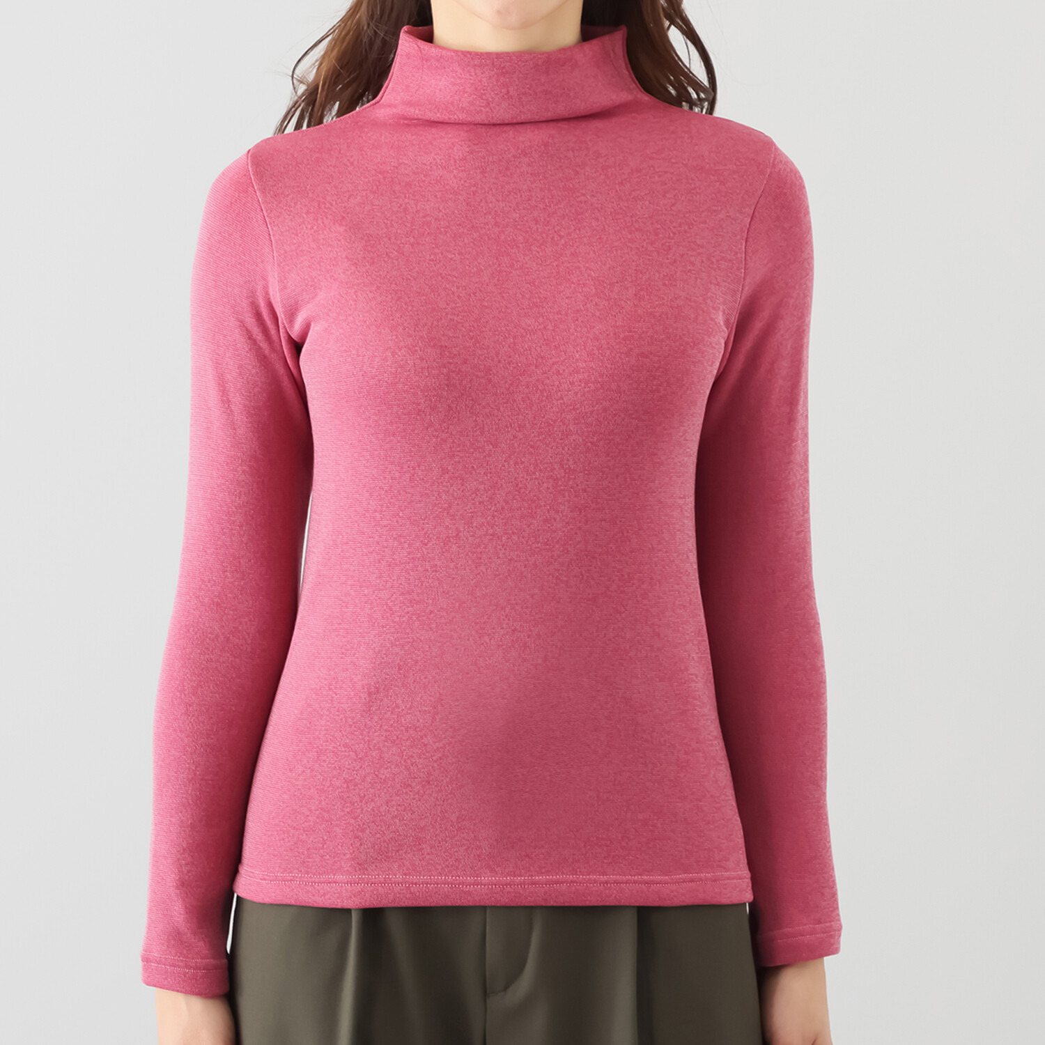 ココンライフ　ドゥ 吸湿発熱・吸放湿 “サーモギア” 裏起毛のびやか ボトルネックプルオーバー