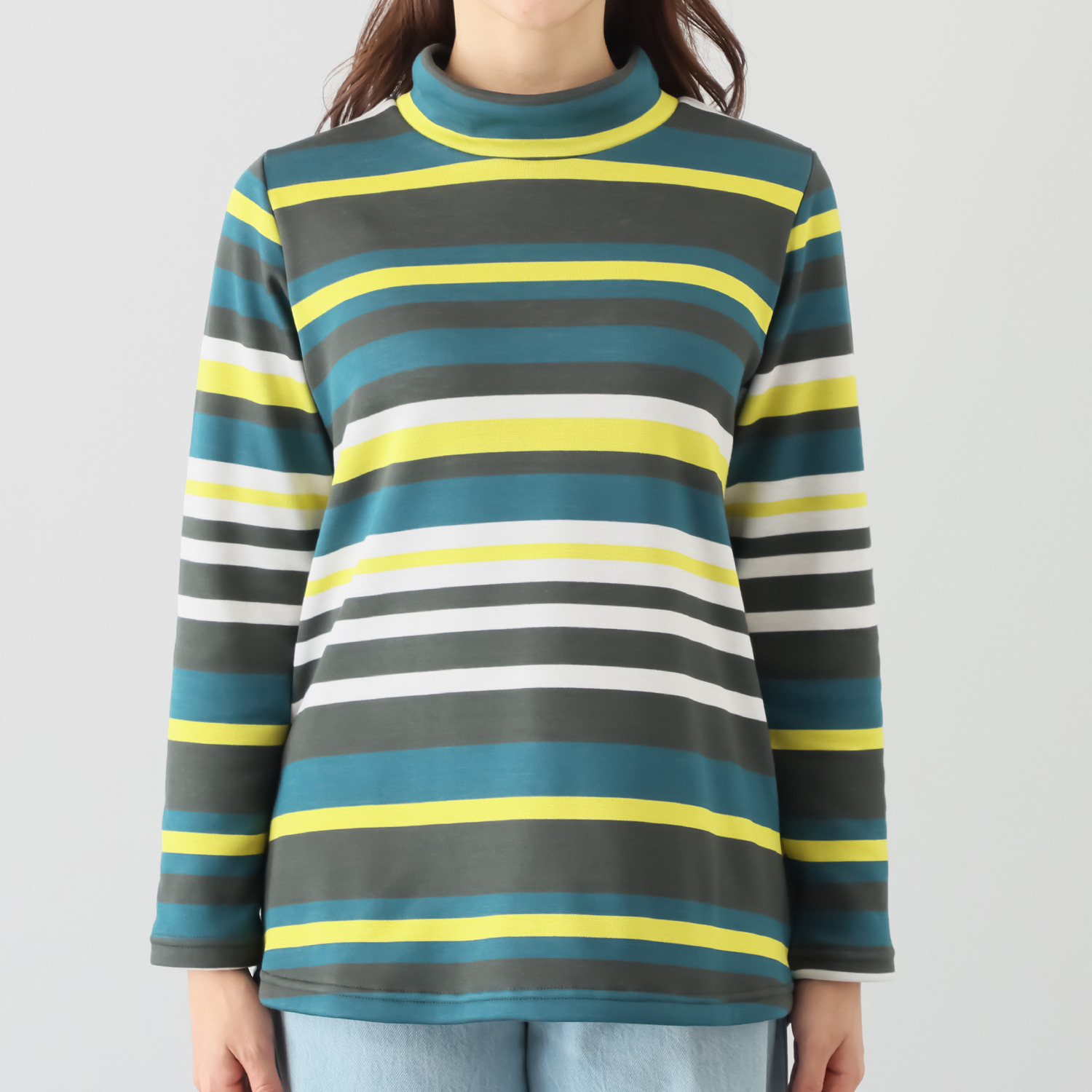 ココンライフ　ドゥ 吸湿発熱・吸放湿 “マジックエア” 裏シャギーボーダー チュニック