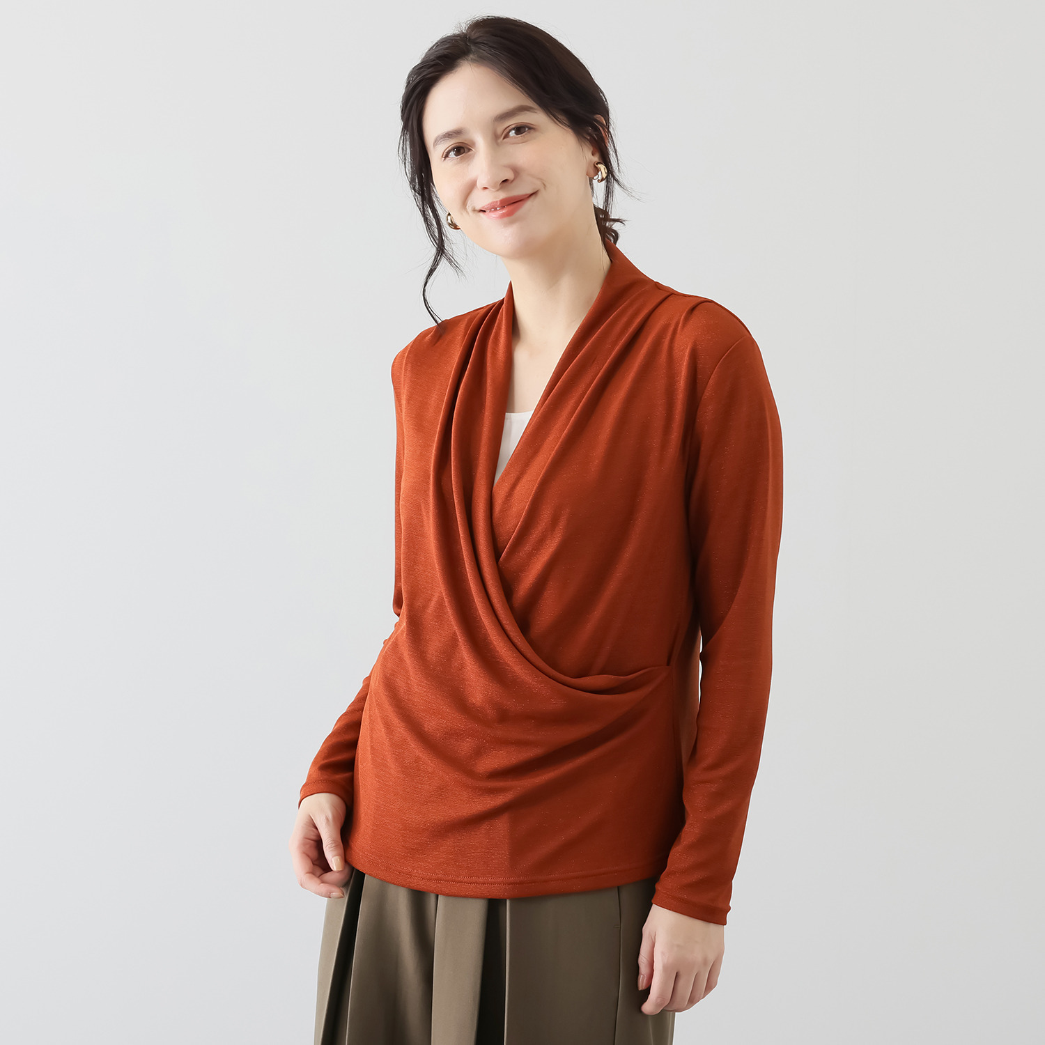 コースタルドライブ グリッターラメ カシュクールブラウス