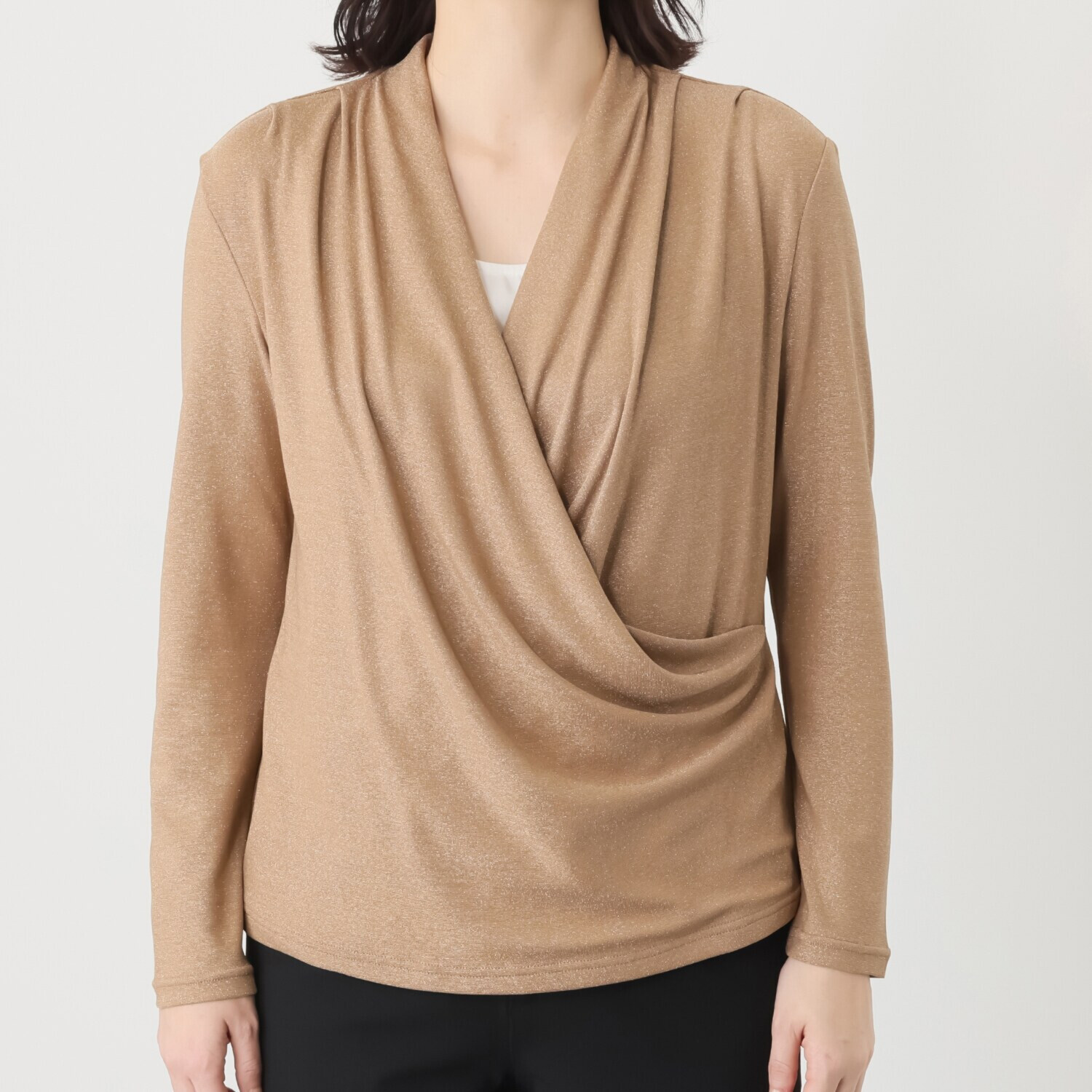 コースタルドライブ グリッターラメ カシュクールブラウス