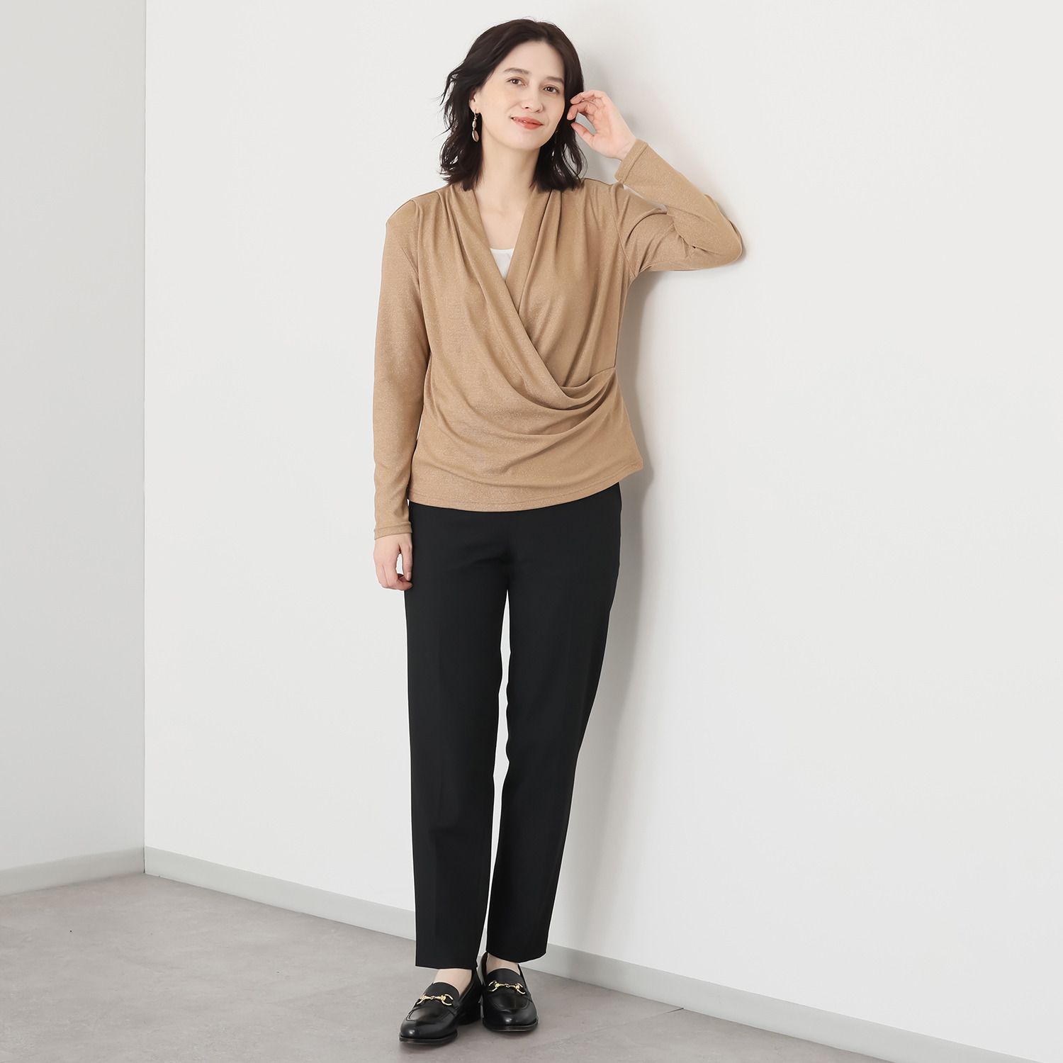 コースタルドライブ グリッターラメ カシュクールブラウス