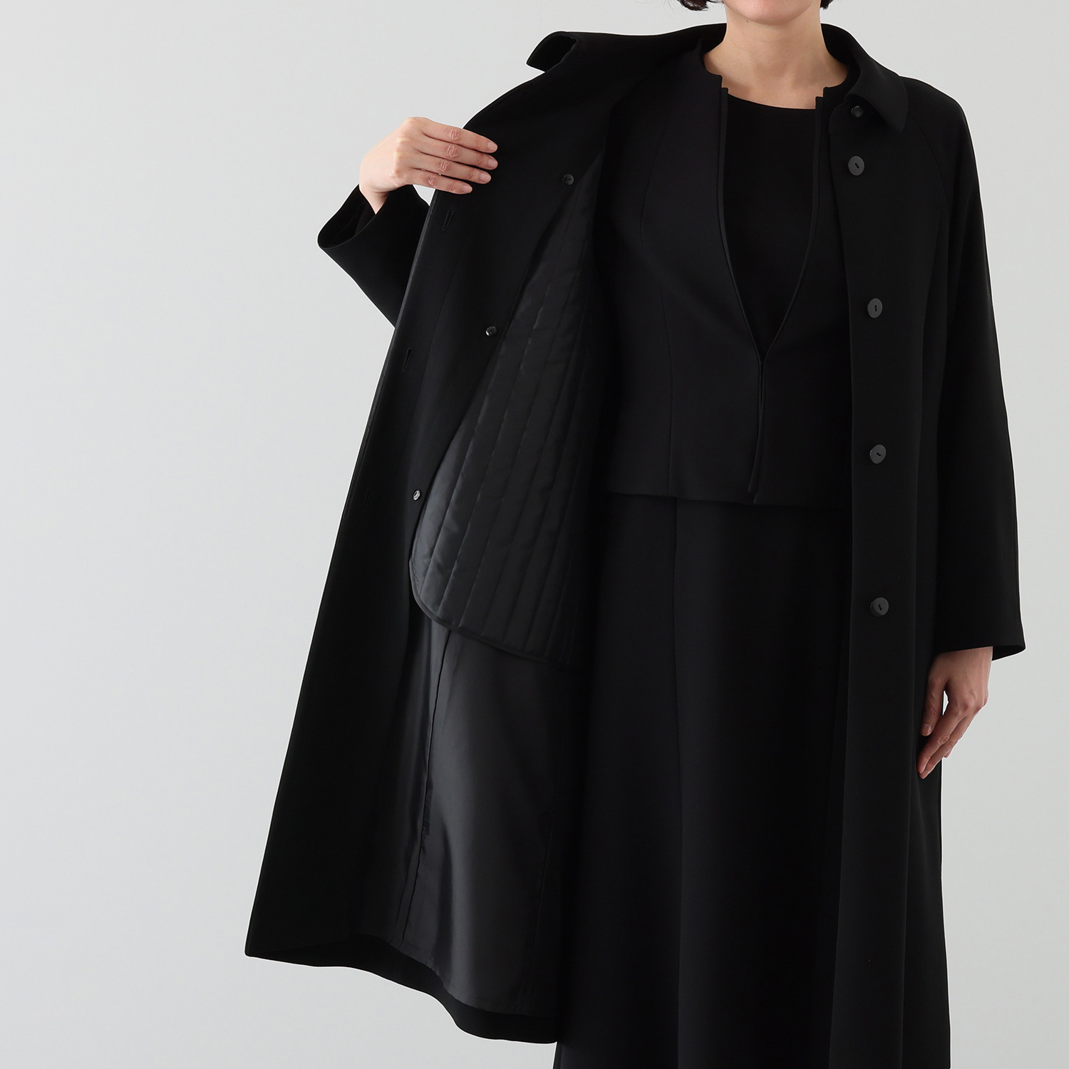 ニュイ ブラックフォーマル 洗濯機で洗える ライナー付コート