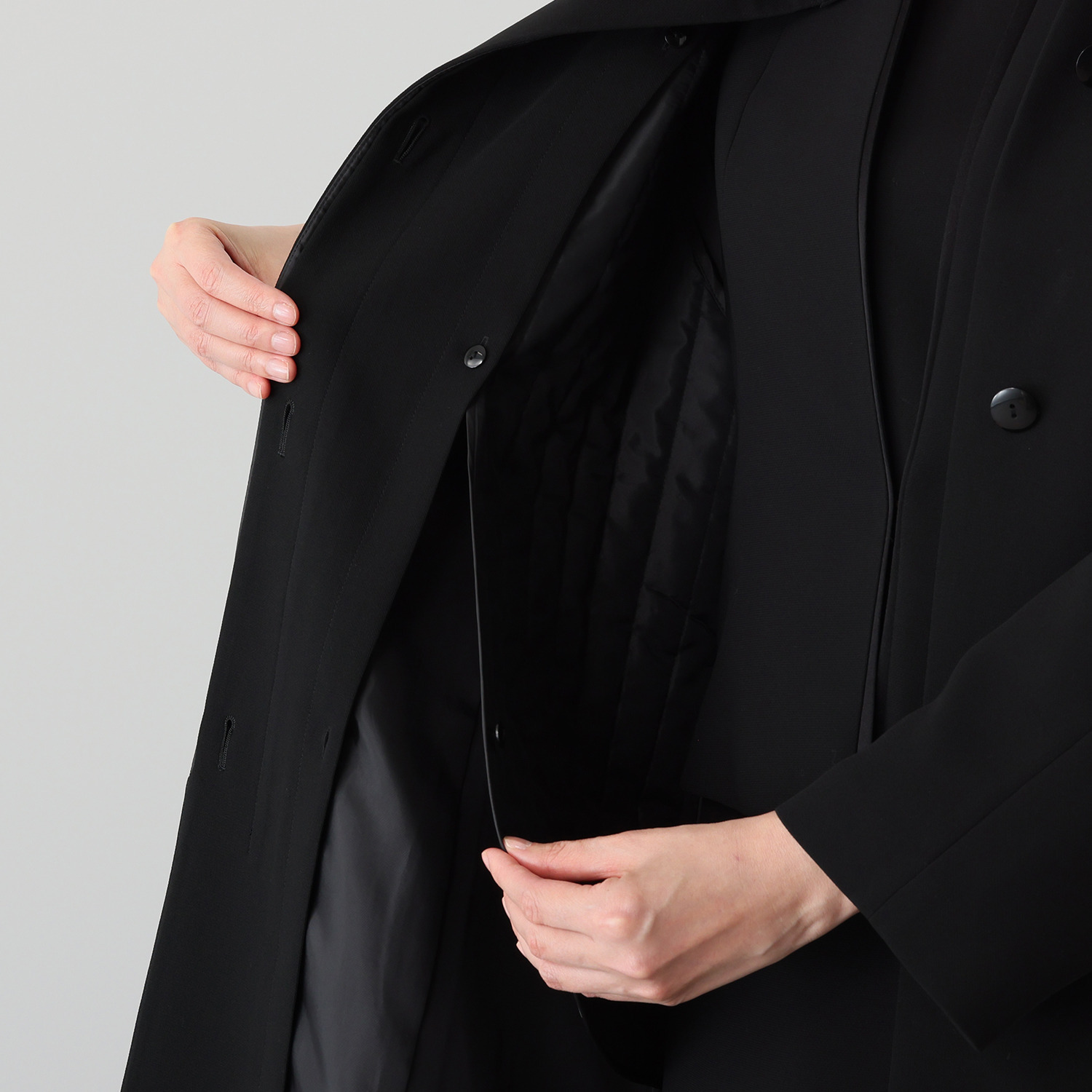 ニュイ ブラックフォーマル 洗濯機で洗える ライナー付コート