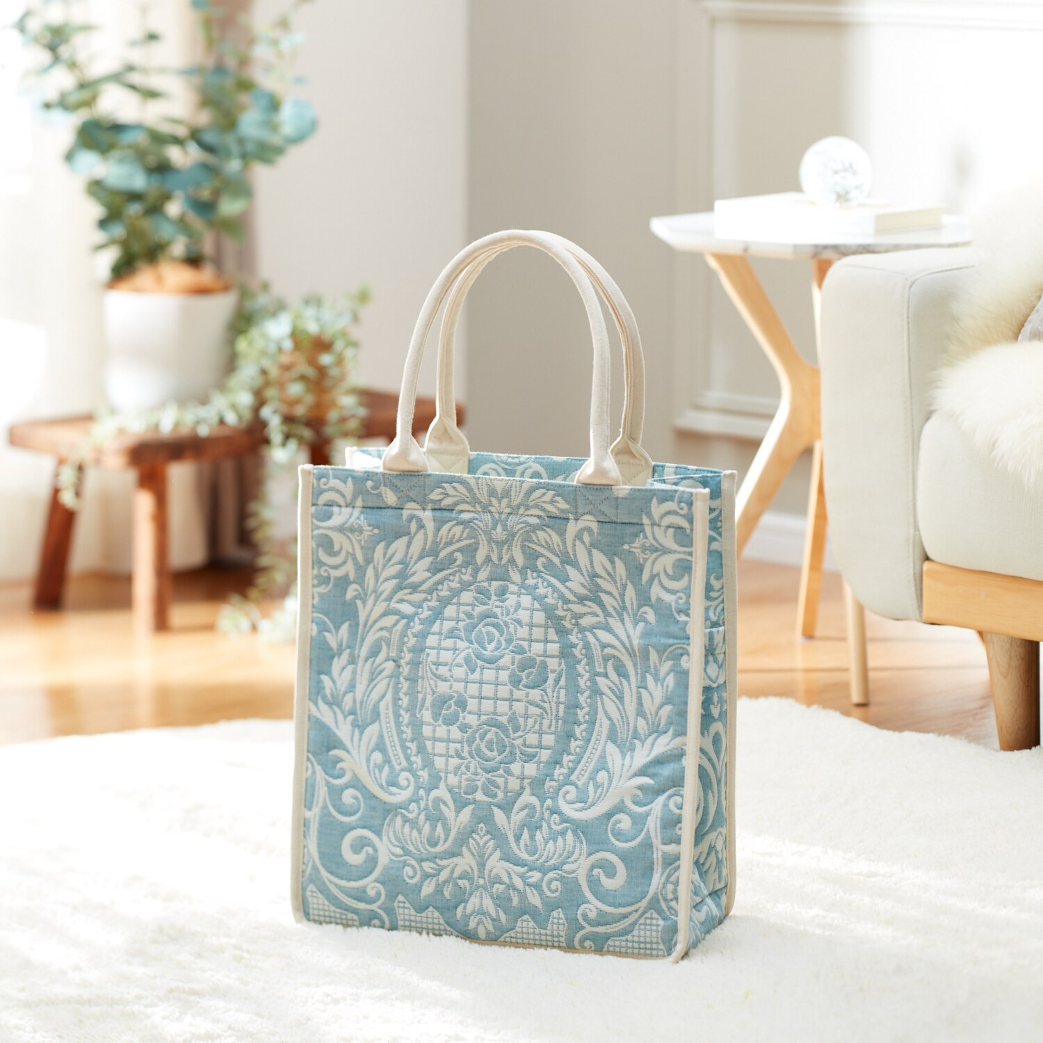 スワトウ刺しゅう協会 認定デザイン ジャガード織 インテリア収納バッグ ＜プティ＞